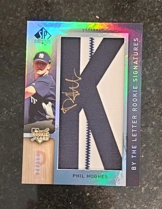 2007 Upper Deck SP Authentic By The Letter Signatures Phil Hughes 28/50 Letter K