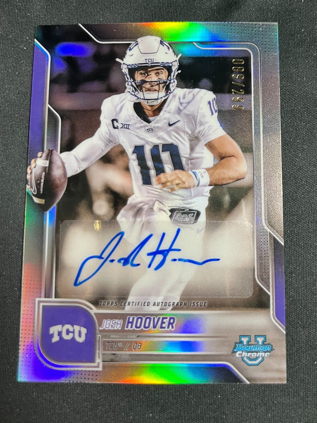2025 BOWMAN CHROME JOSH HOOVER AUTO SP/299 RARE REFRACTOR INDIANA ELITE 5 STAR🔥