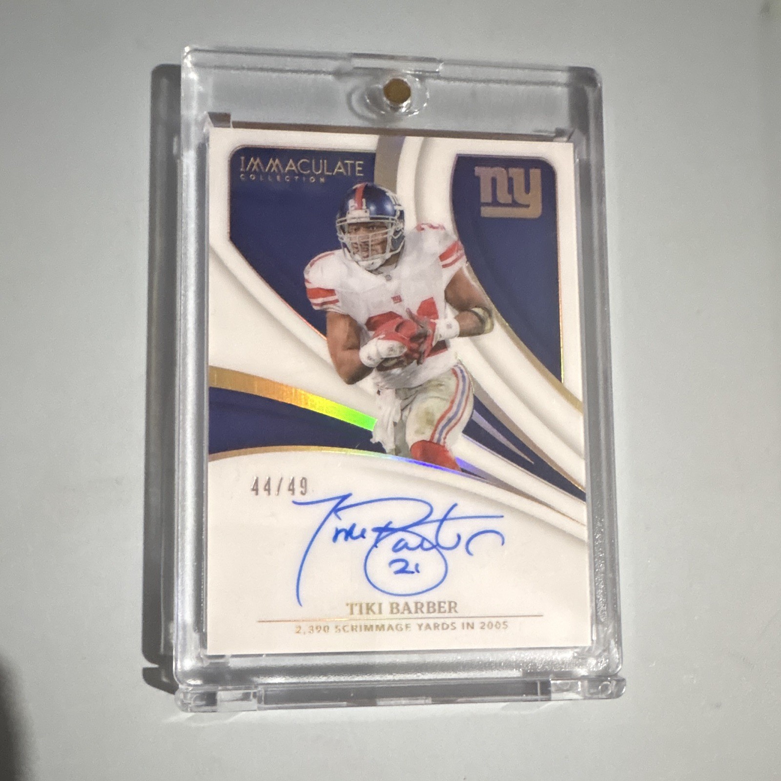Panini Immaculate 2024 Immaculate Records Tiki Barber Giants IR-16 Auto /49