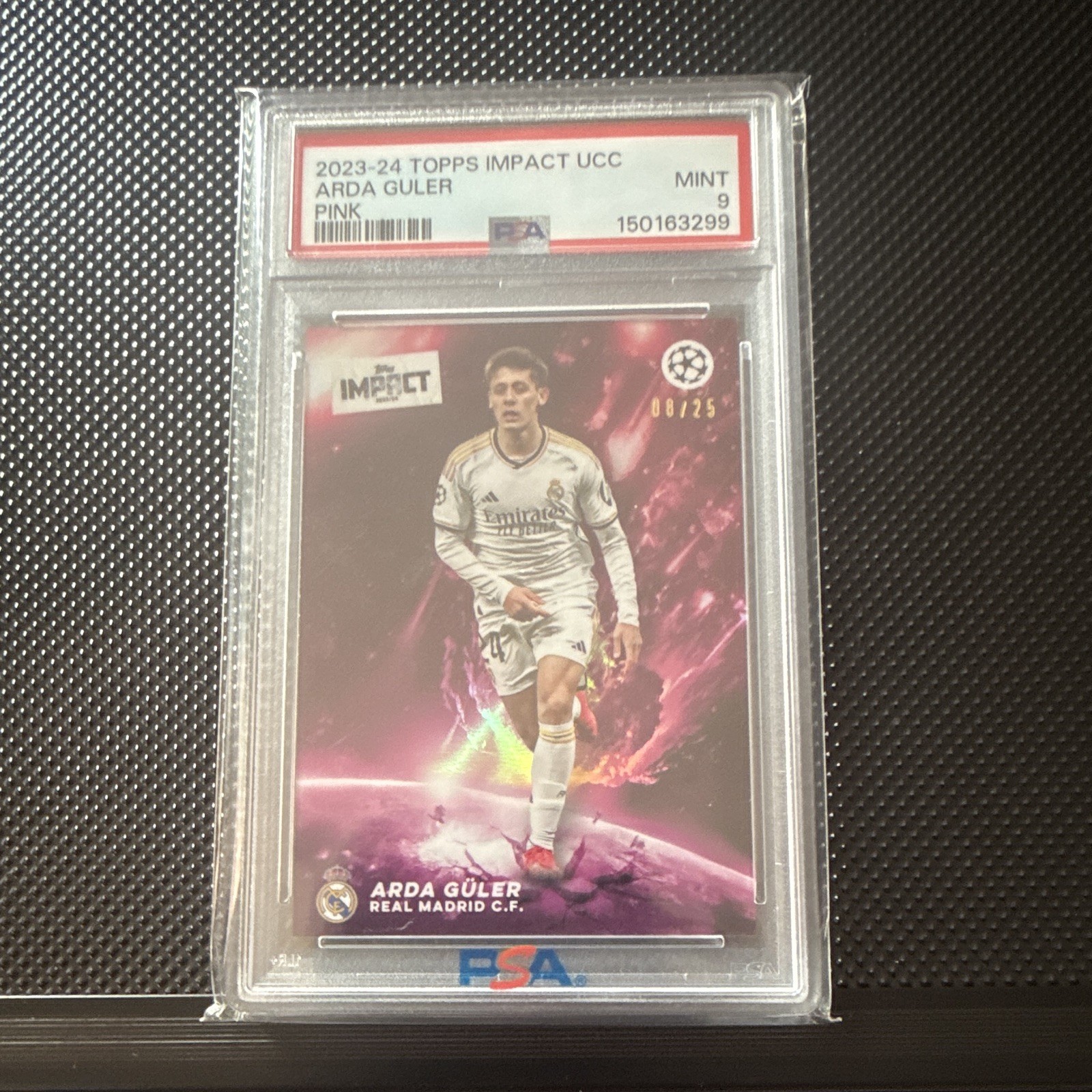 Topps 2023-24 Impact UCC Arda Güler Pink /25 PSA 9 Real Madrid UCL