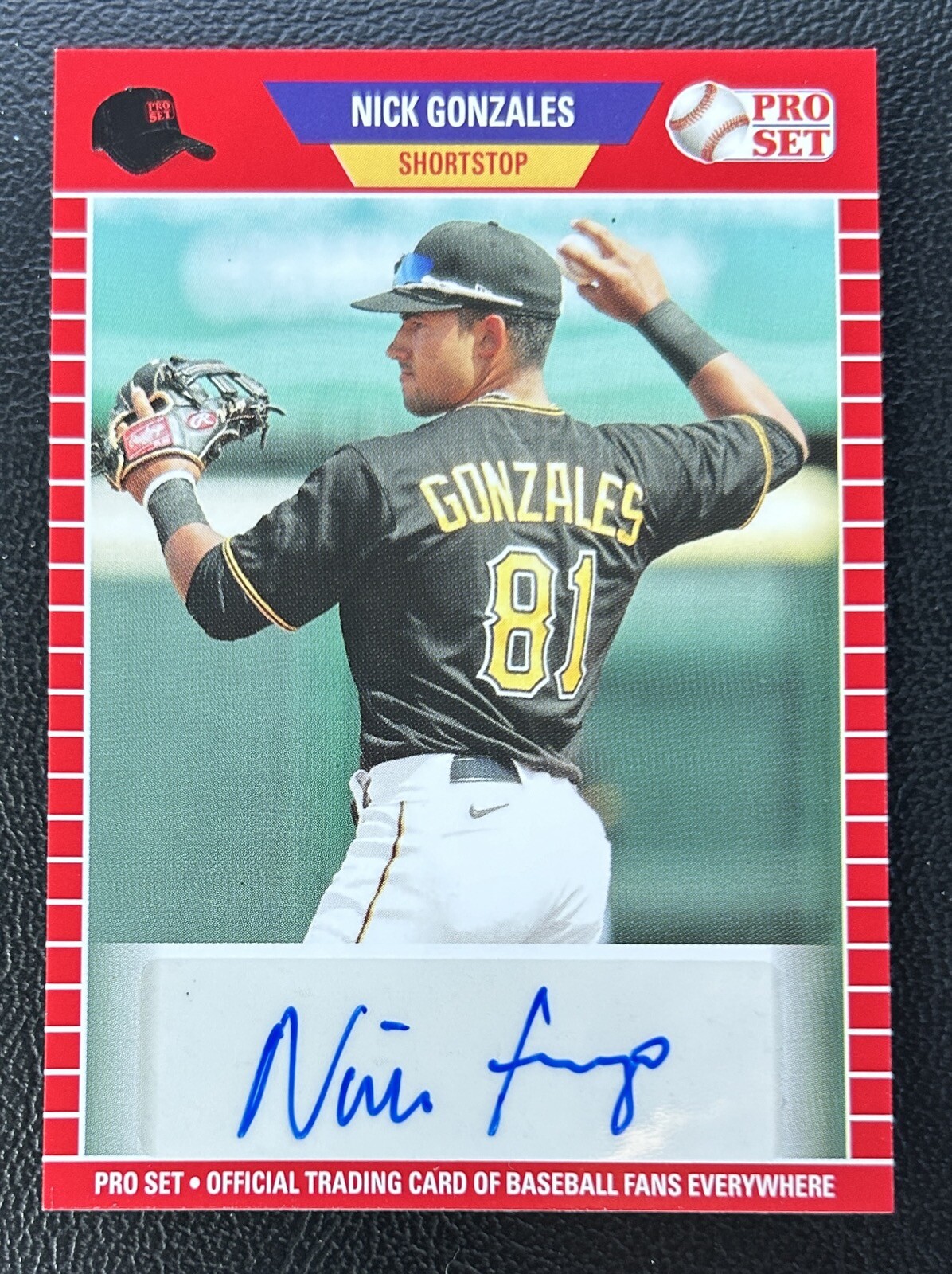 Nick Gonzales 2021 Pro Set RED BORDER AUTO Pirates Prospect PRC Autograph