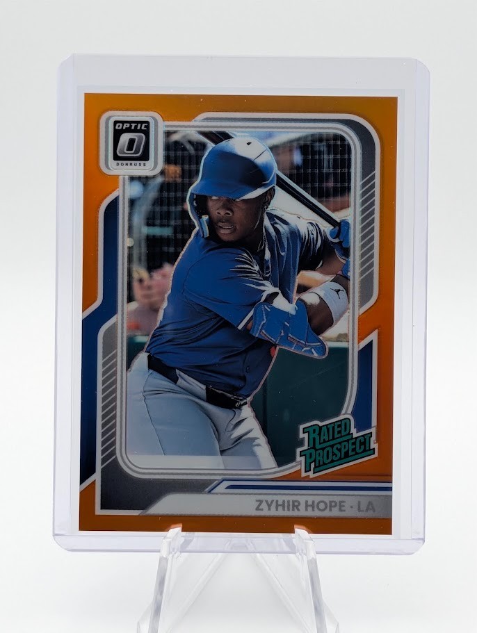 2026 Donruss Optic Zyhir Hope Orange Prizm 095/199 Rated Prospect LA Dodgers