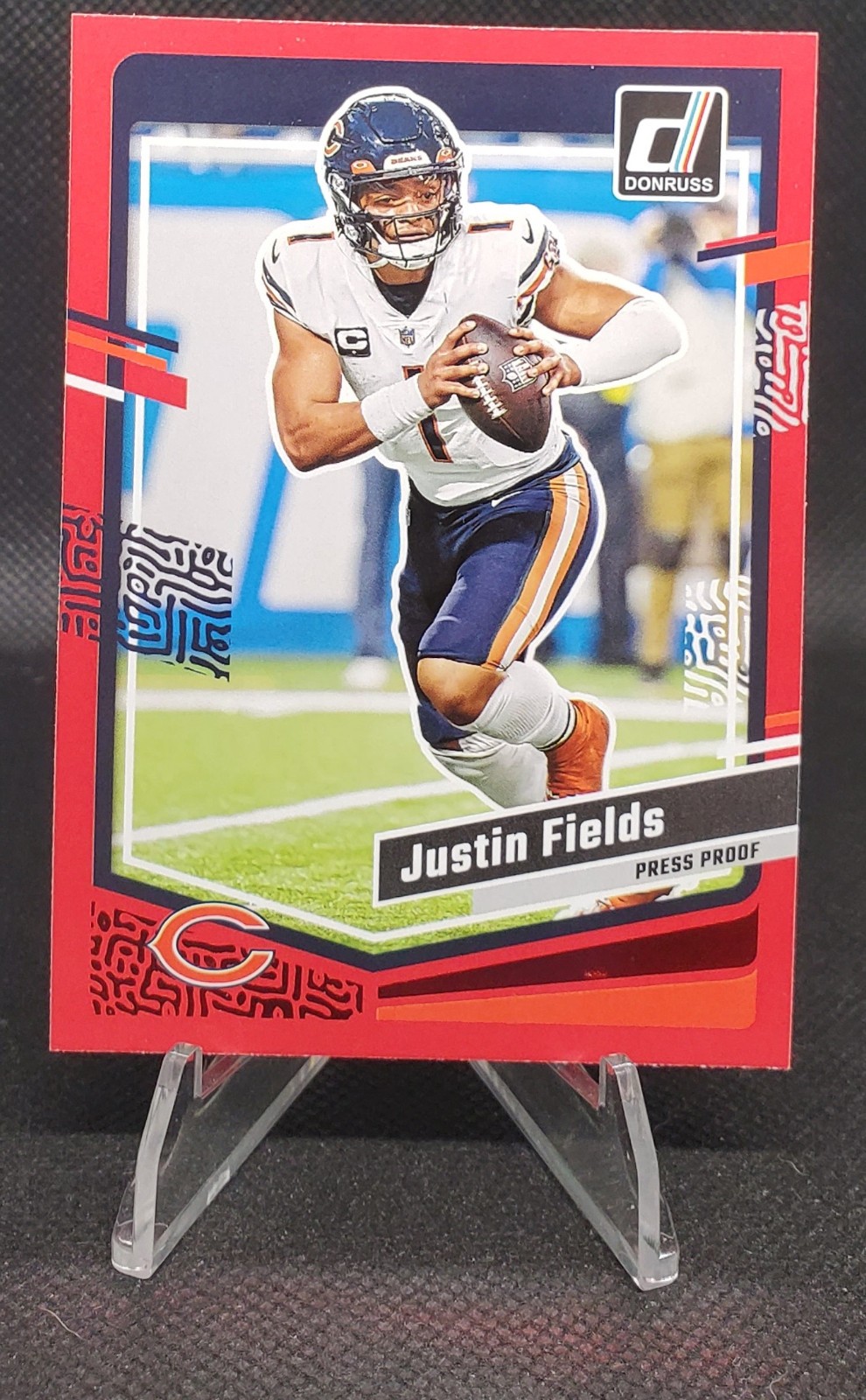 2023 Panini Donruss – Justin Fields #48 Press Proof Red