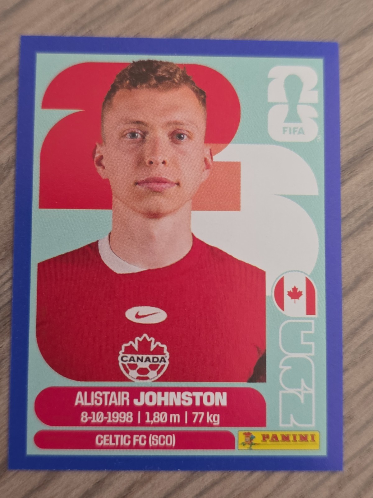 2026 Panini FIFA World Cup Sticker Blue Parallel Alistair Johnston Canada #CAN 4