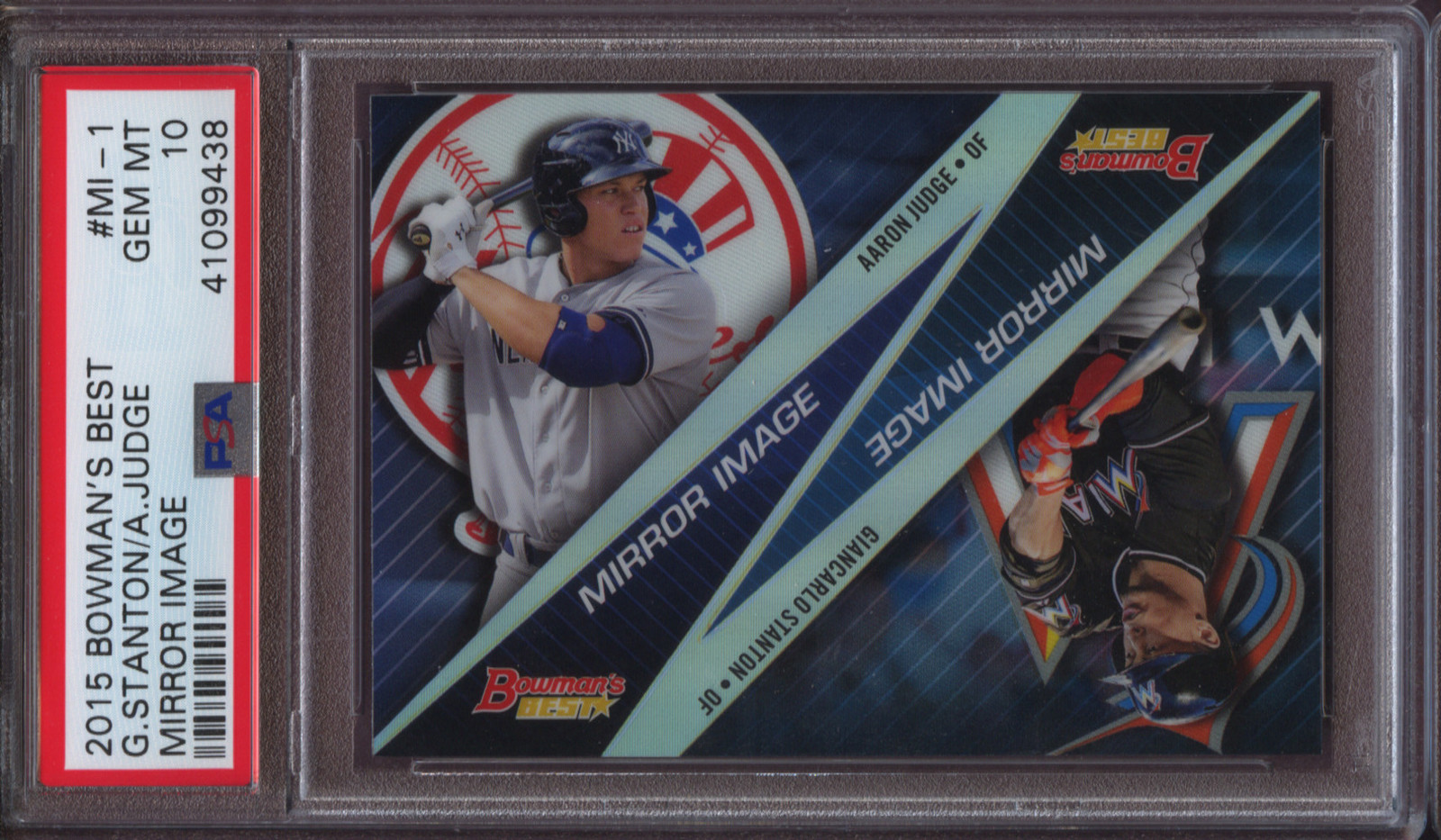 2015 Bowman’s Best Mirror Image Giancarlo Stanton Aaron Judge PSA 10 Gem Mint RC
