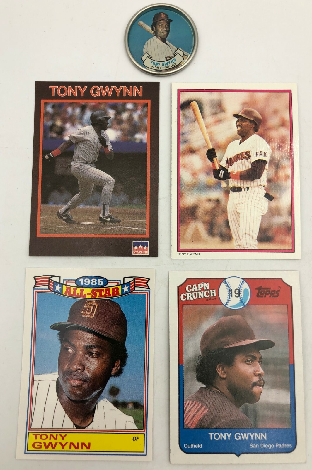 (5) Tony Gwynn San Diego Padres Odd Ball Baseball Trading Card Insert Coin Lot