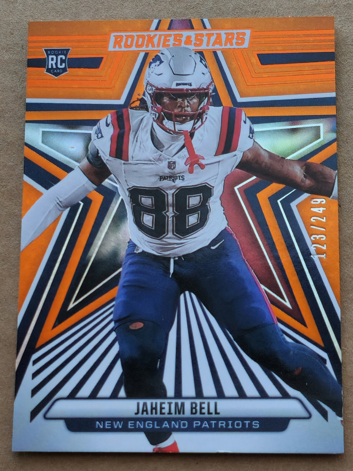 2024 Rookies and Stars #138 Jaheim Bell Rookie Orange 123/249 Patriots