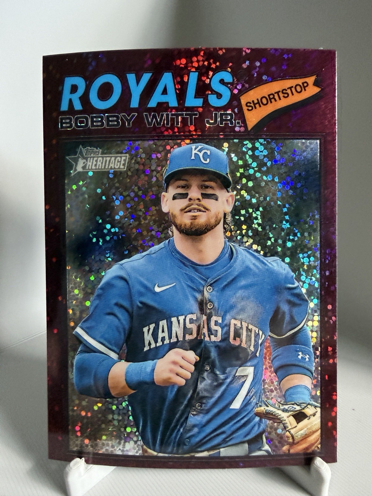 Topps 2026 Heritage Bobby Witt Jr. Royals Shortstop #160 Chrome Burgundy Sparkle