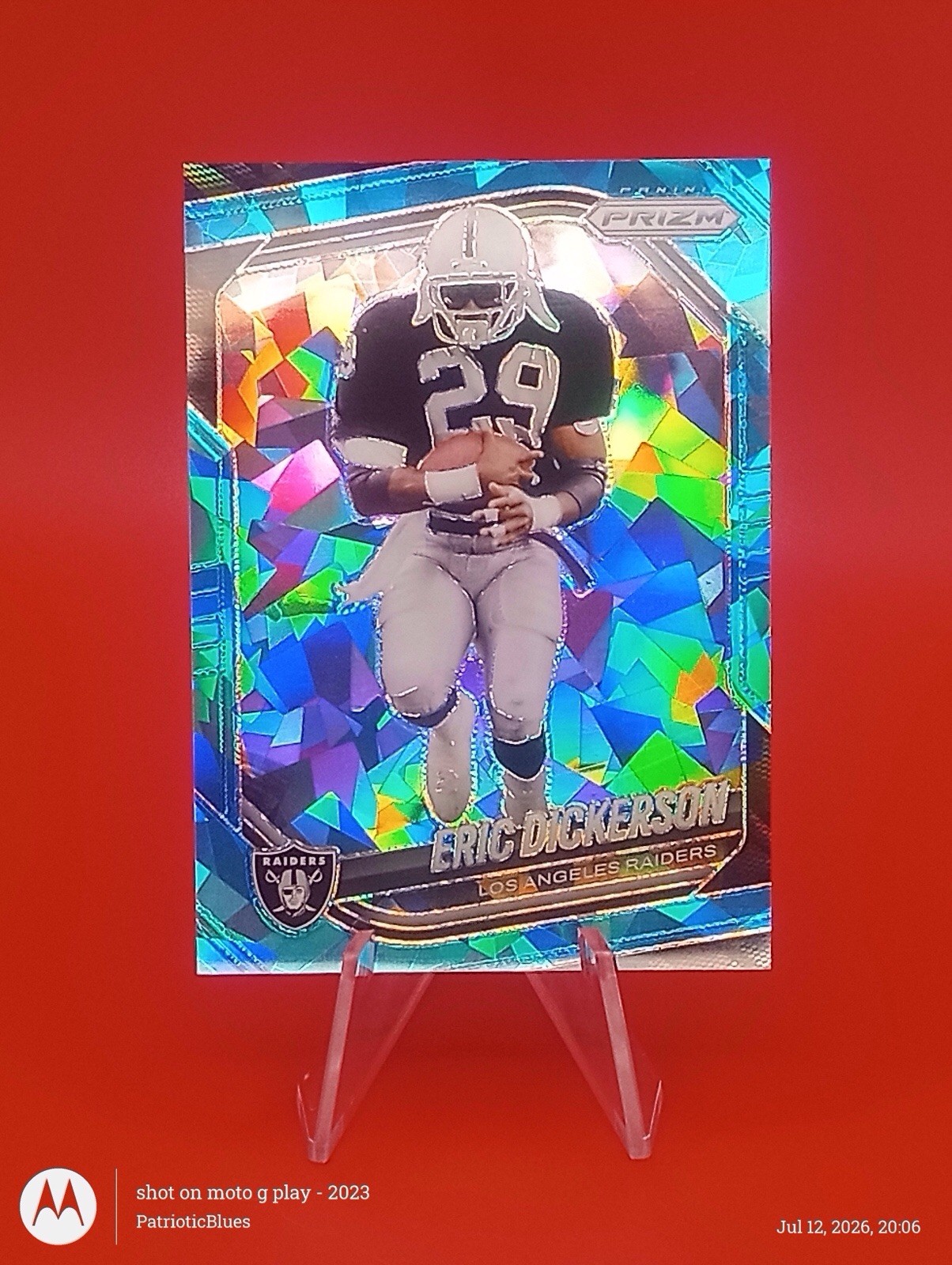 2025 Panini Prizm Eric Dickerson #83 Blue Ice Jersey # Match HOF #29/99 Raiders