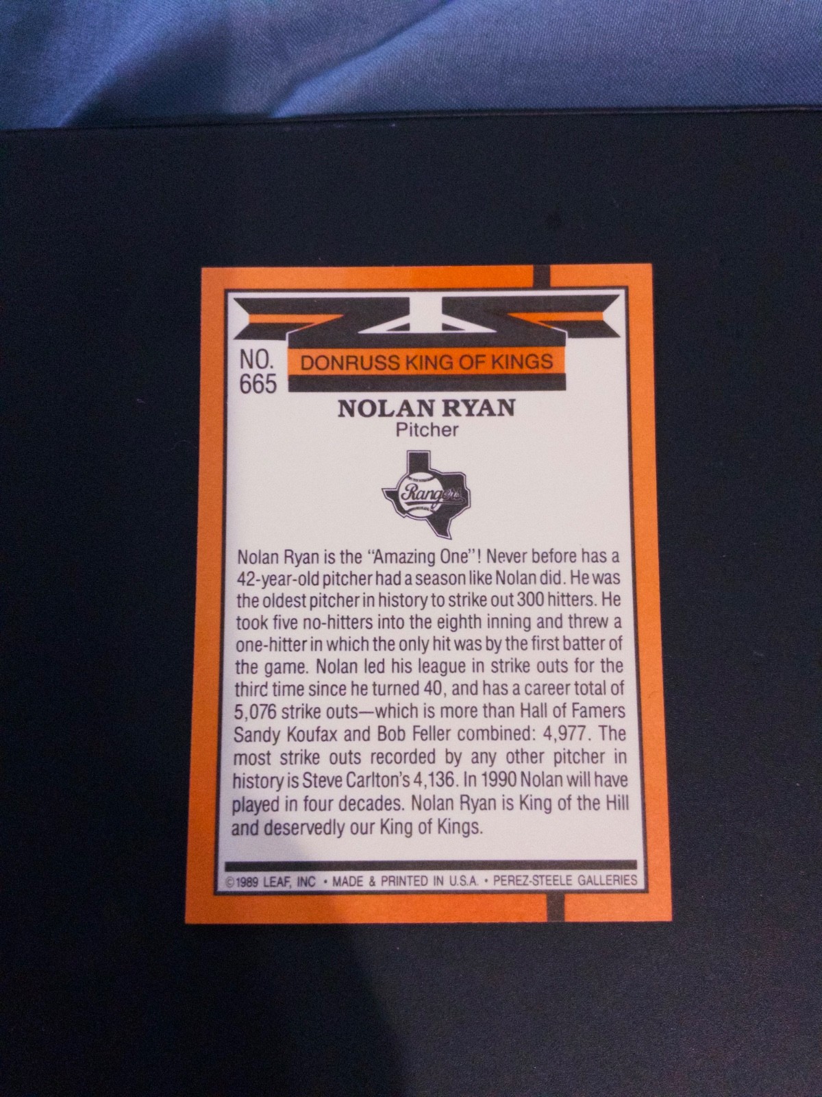 1990 Donruss – Nolan Ryan #665 King of Kings Front & Back