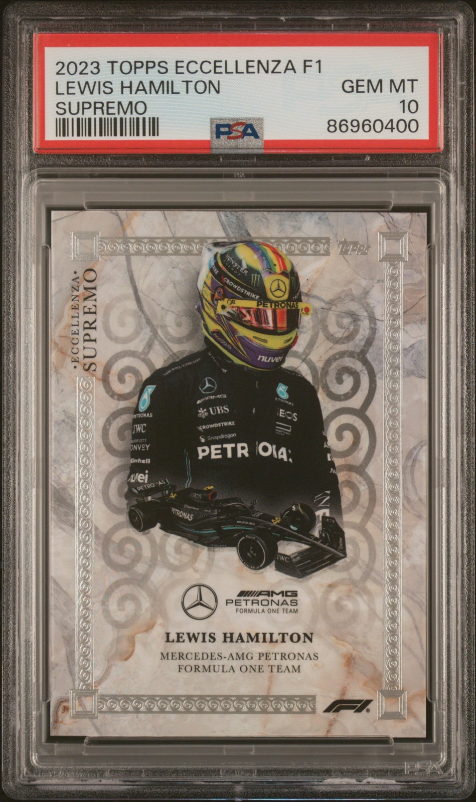 2023 TOPPS ECCELLENZA FORMULA 1 SUPREMO LEWIS HAMILTON PSA 10