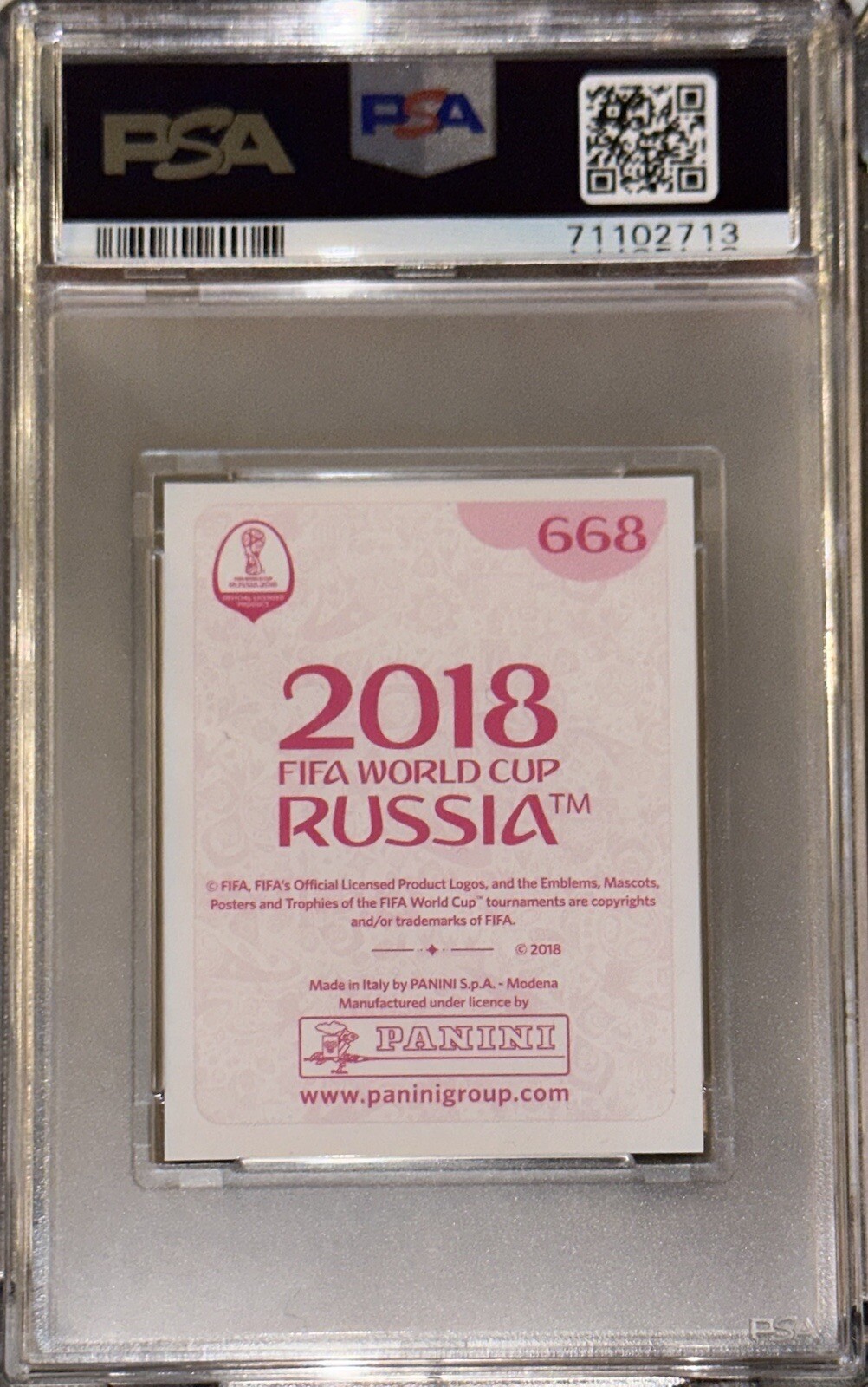💎2018 PELE Panini World Cup Legends Pink Back Gold Foil Refractor PSA 10 prizm
