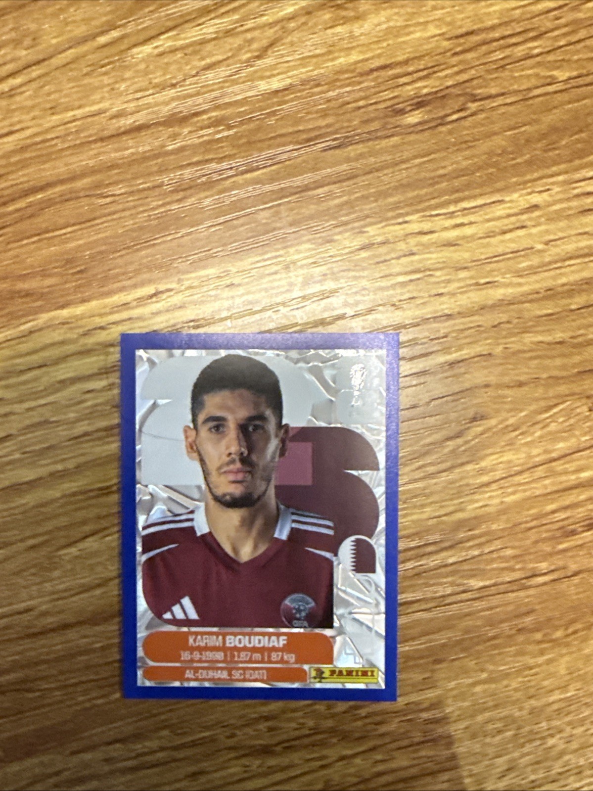 KARIM BOUDIAF Panini World Cup 2026 Blue Parallel Sticker Parallel Gold Qat10