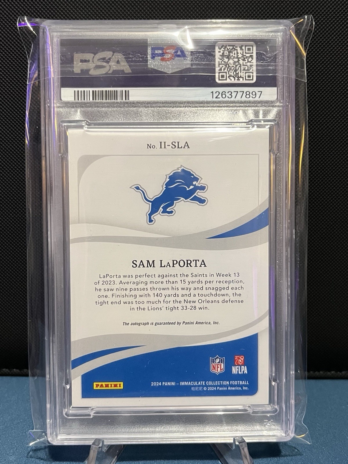 2024 Panini Immaculate Sam LaPorta #II-SLA Auto /99 PSA 9 Mint Detroit Lions 🔥