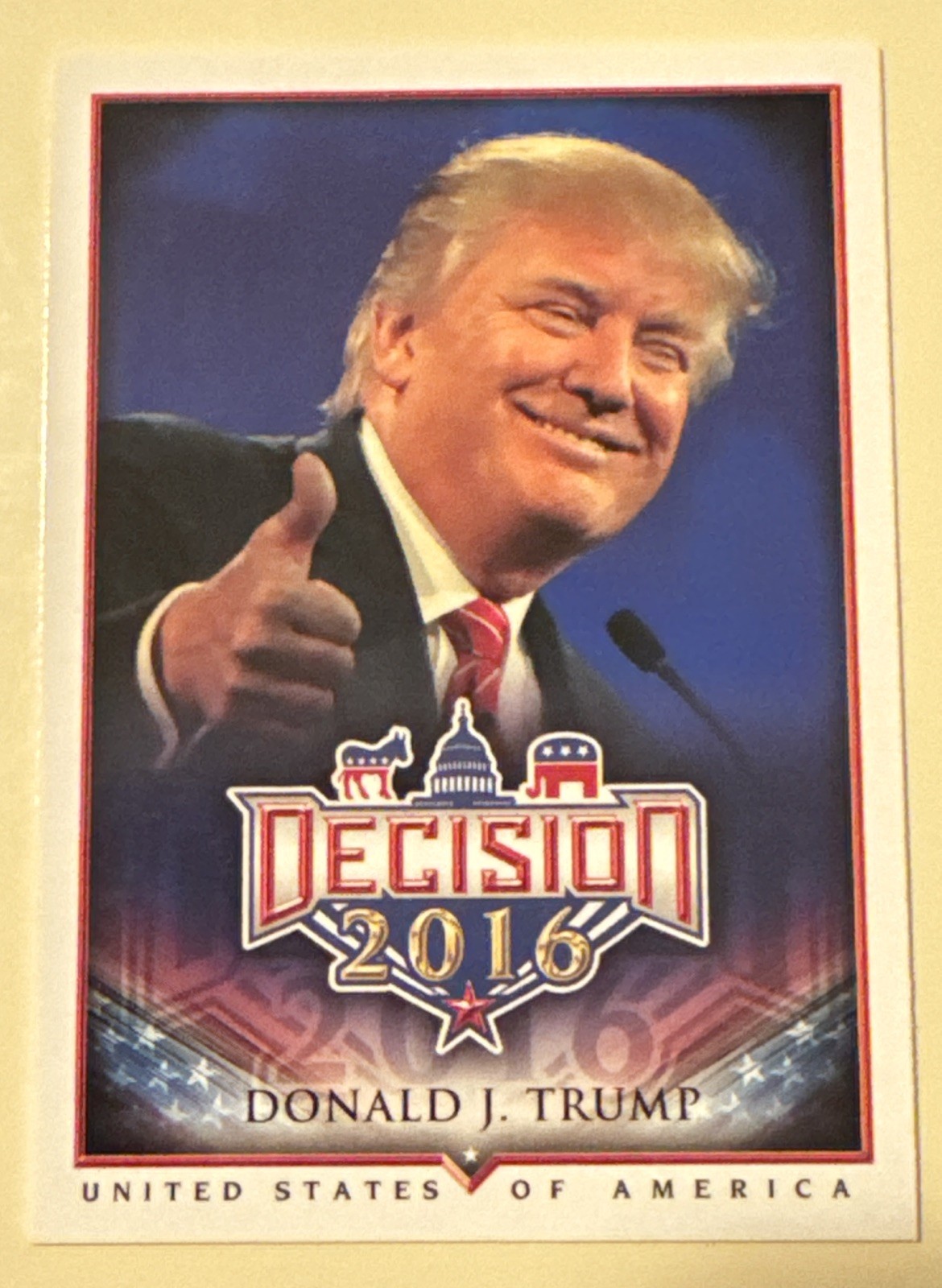 DONALD TRUMP Decision 2016 Politics (Republican Party) OFFICIAL ROOKIE CARD