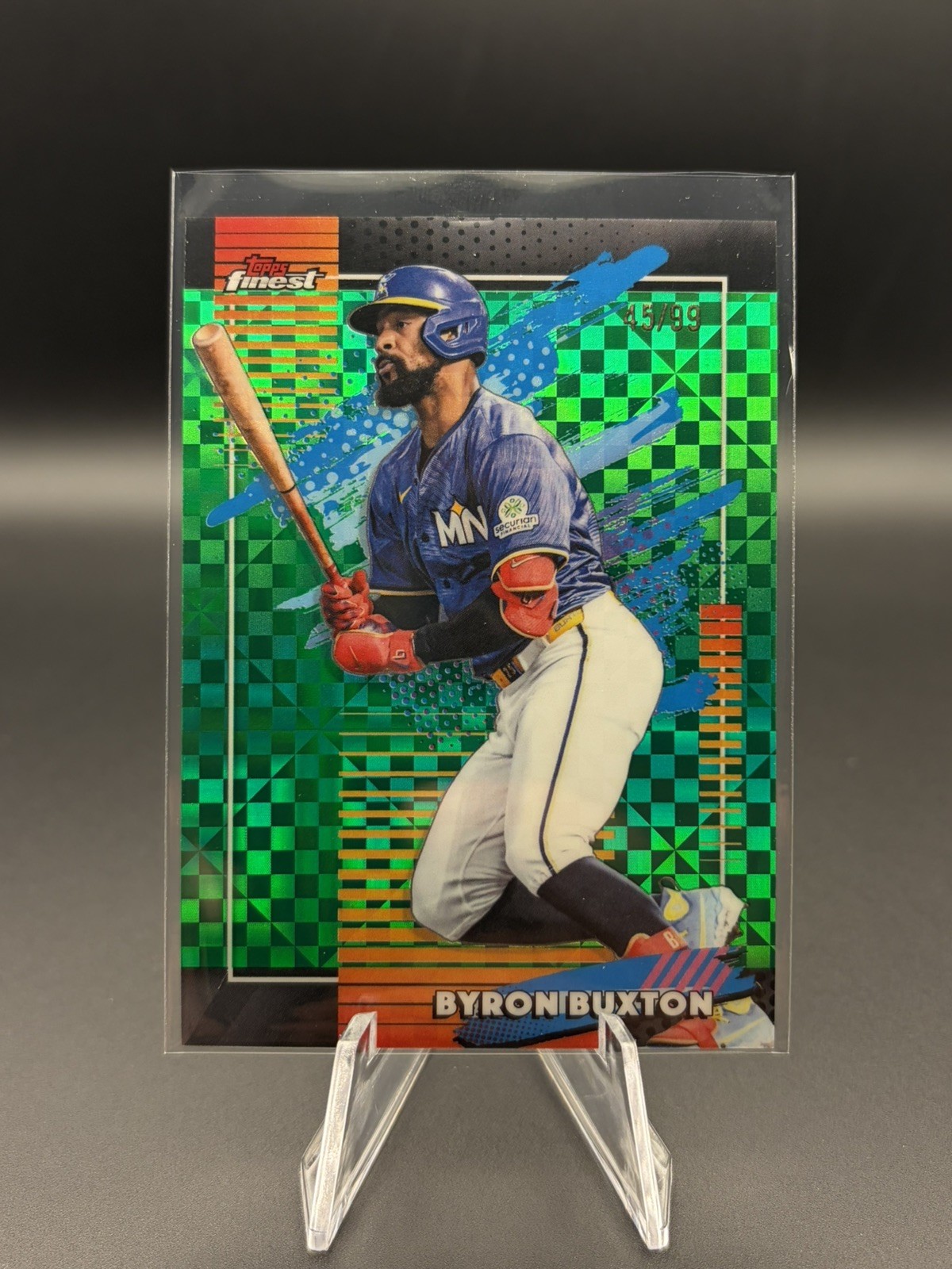 Byron Buxton 2026 Topps Finest #125 UNCOMMON Green X-Fractor 45 /99 Twins￼