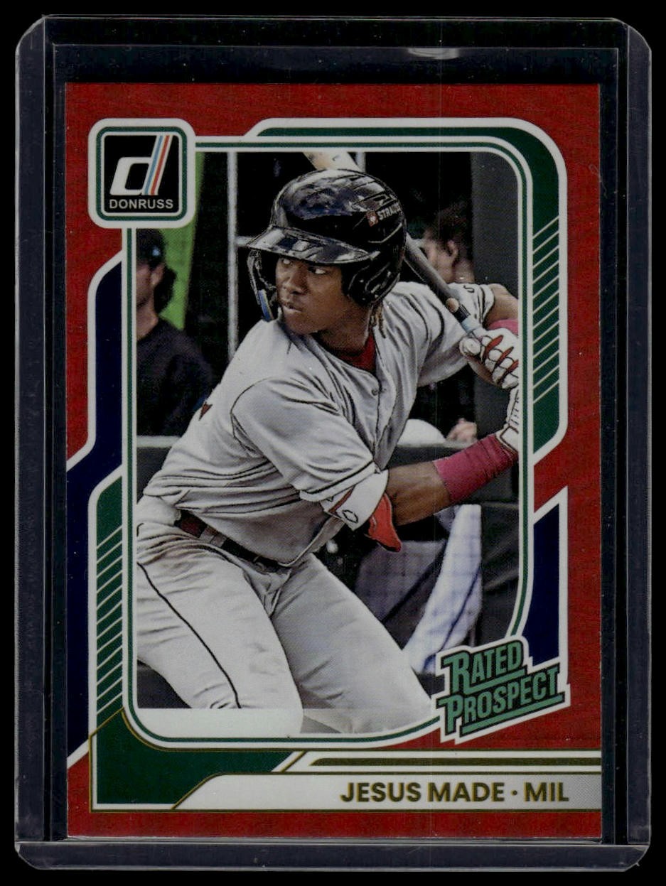 JESUS MADE 2026 Donruss Baseball Red #129/250 Brewers Rated Prospect