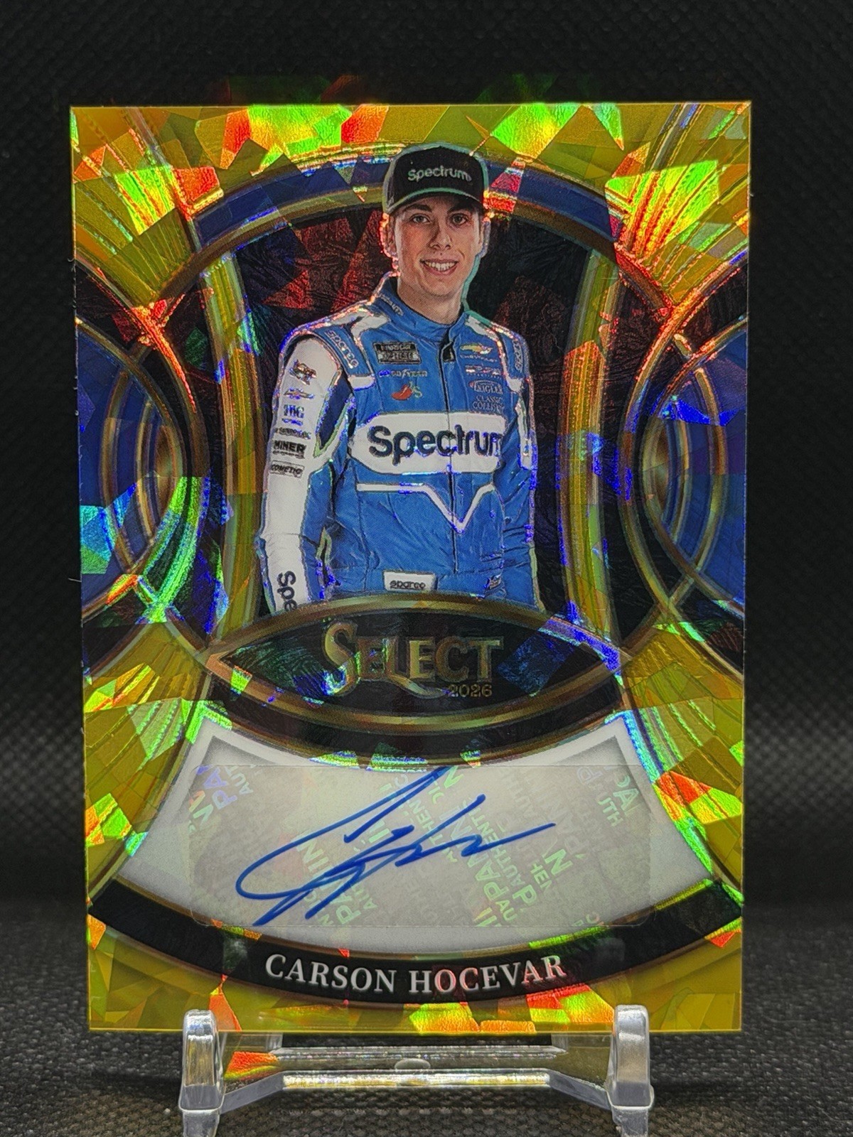 2026 Panini Select Racing Carson Hocevar #S-CHR Gold Ice Auto /10