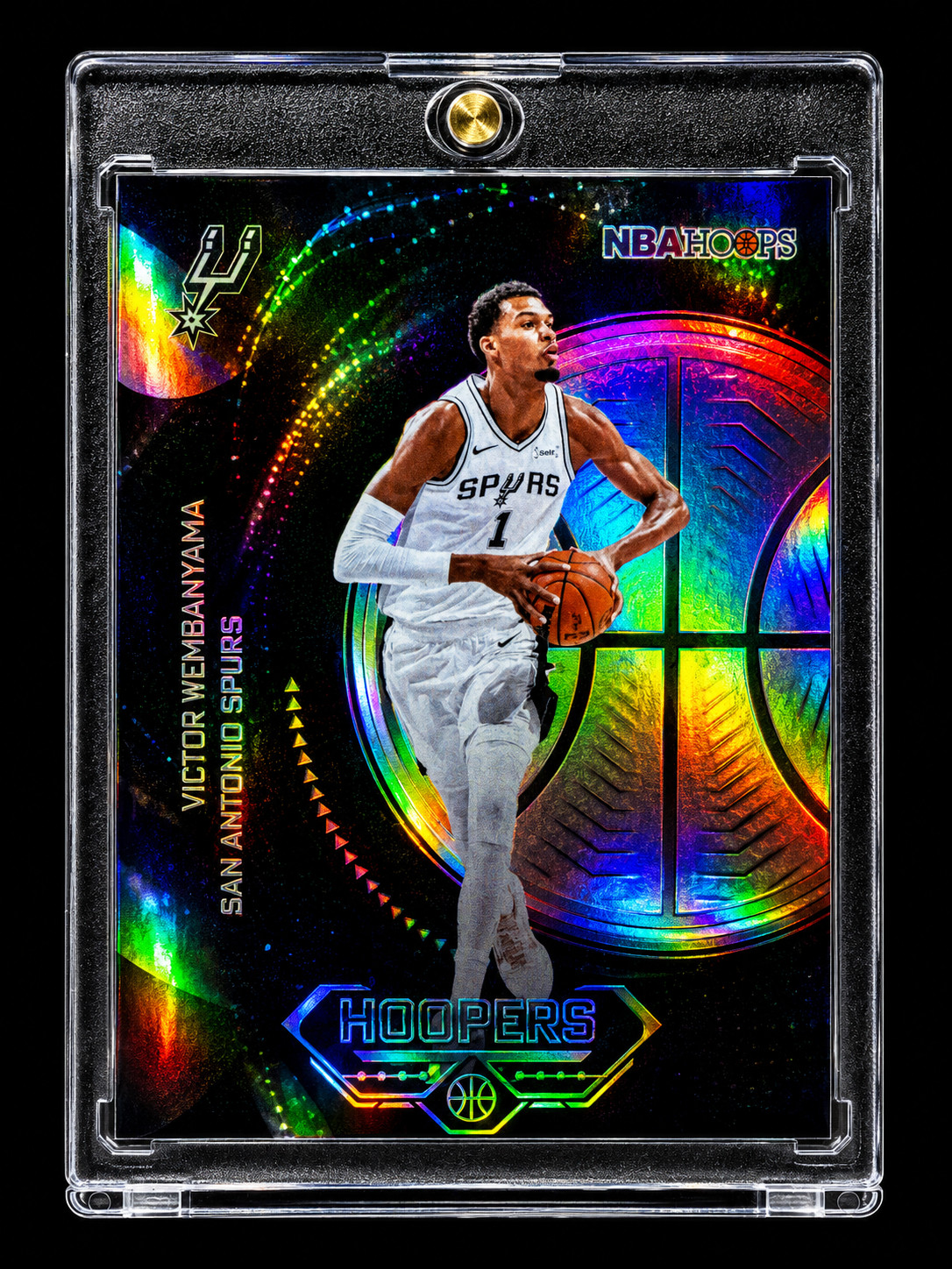 VICTOR WEMBANYAMA BLACK REFRACTOR HOLO NBA SP INSERT Spurs NBA Finals W Case