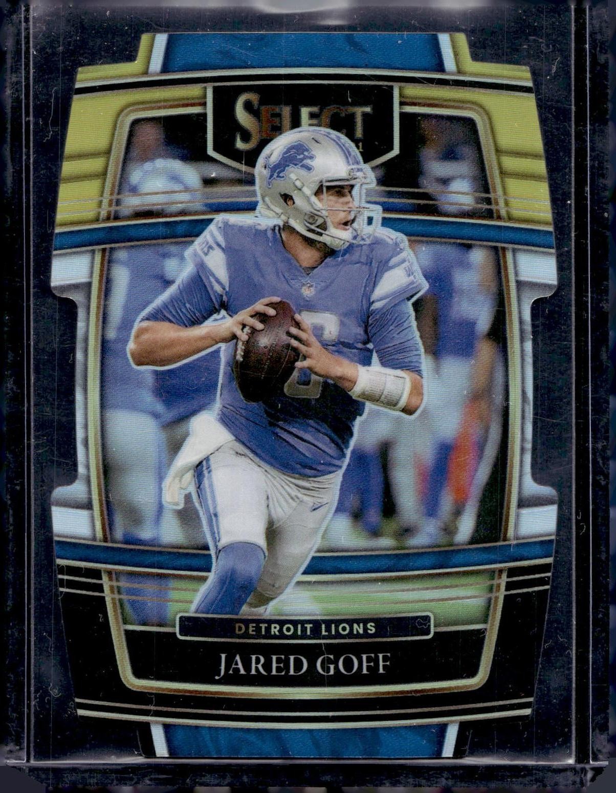 2021 Panini Select #13 Jared Goff Black and Gold Prizm Die Cut