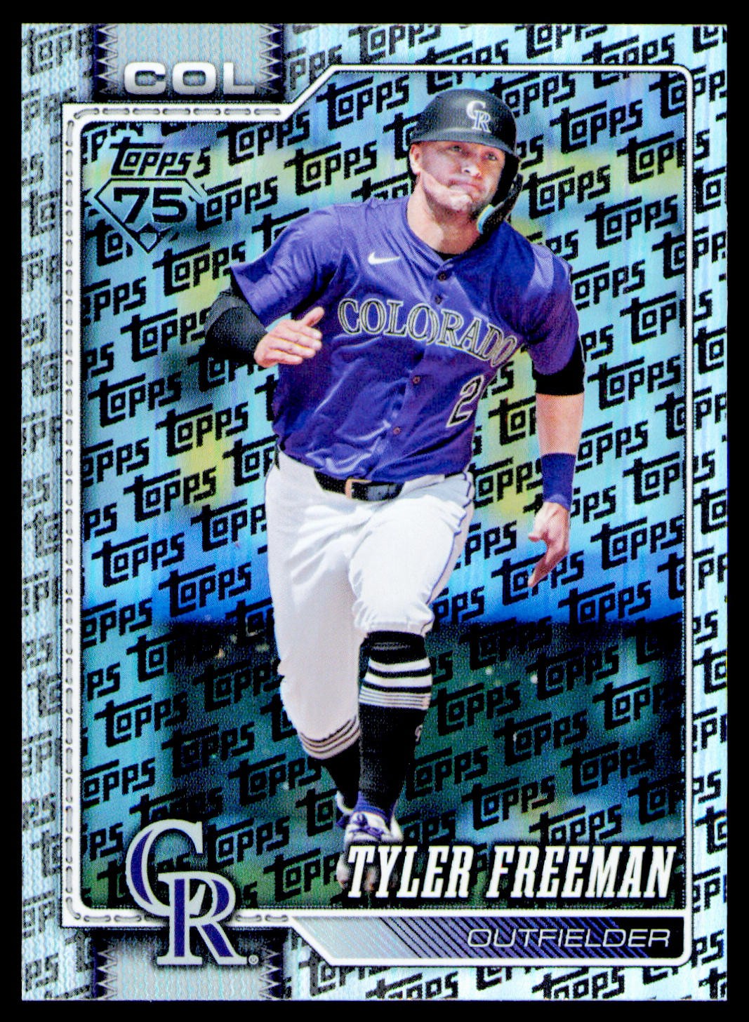 2026 Topps Series 1 #199 Tyler Freeman Topps Foil Pattern Colorado Rockies