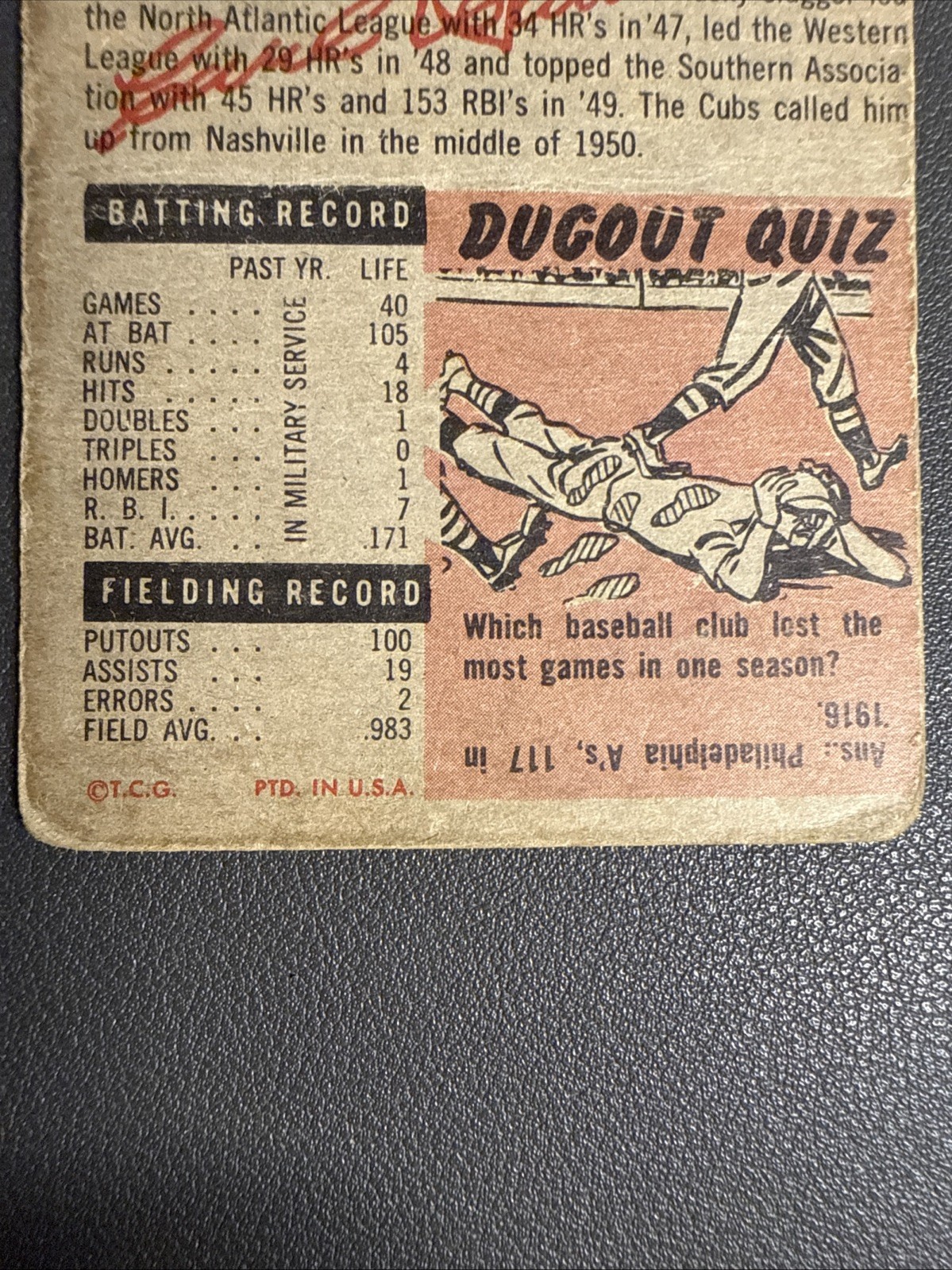 1953 Topps – Carl Sawatski #202 (RC) LOW GRADE-See Description