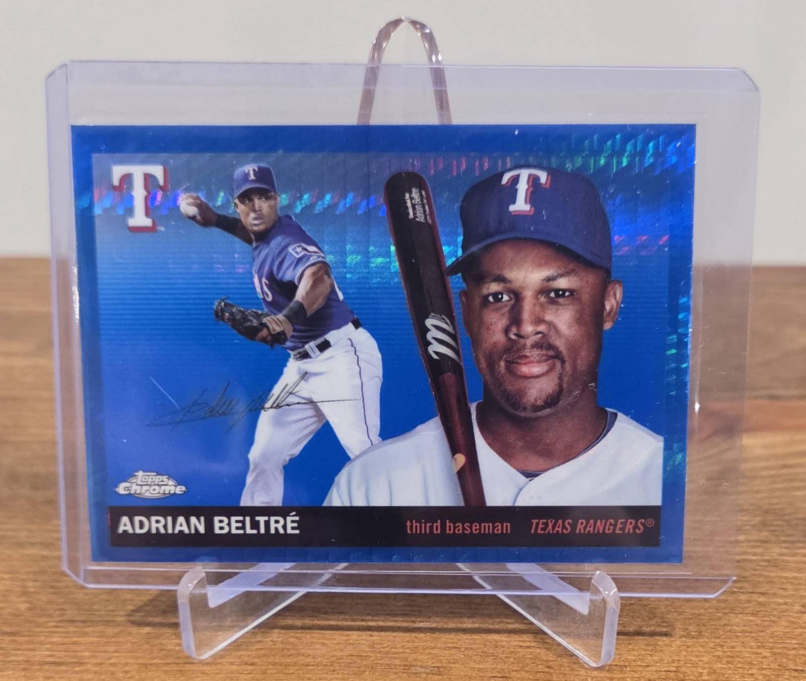 2025 Topps Chrome Platinum – Adrian Beltre #489 Blue Prism Refractor Rangers