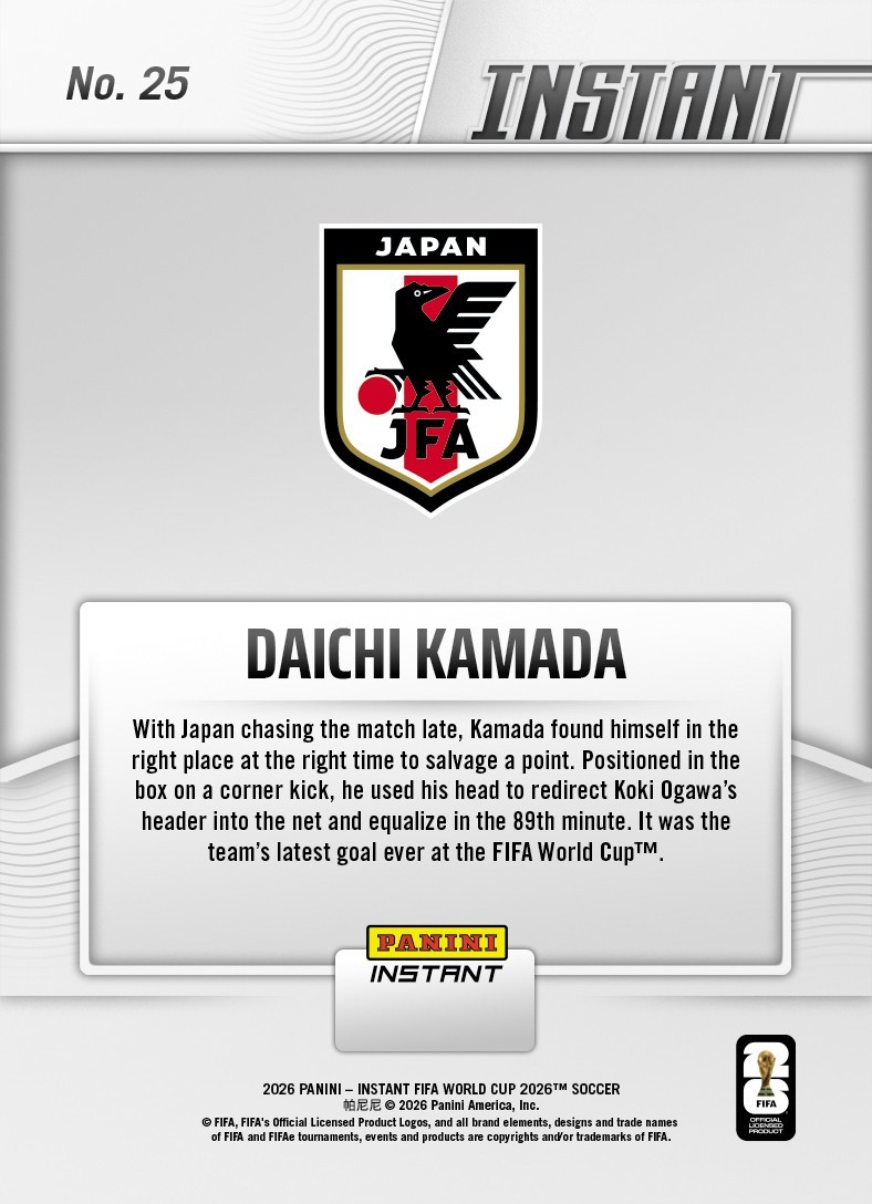 *PRESALE* 2026 Panini Instant FIFA World Cup Daichi Kamada #25 ~ Japan