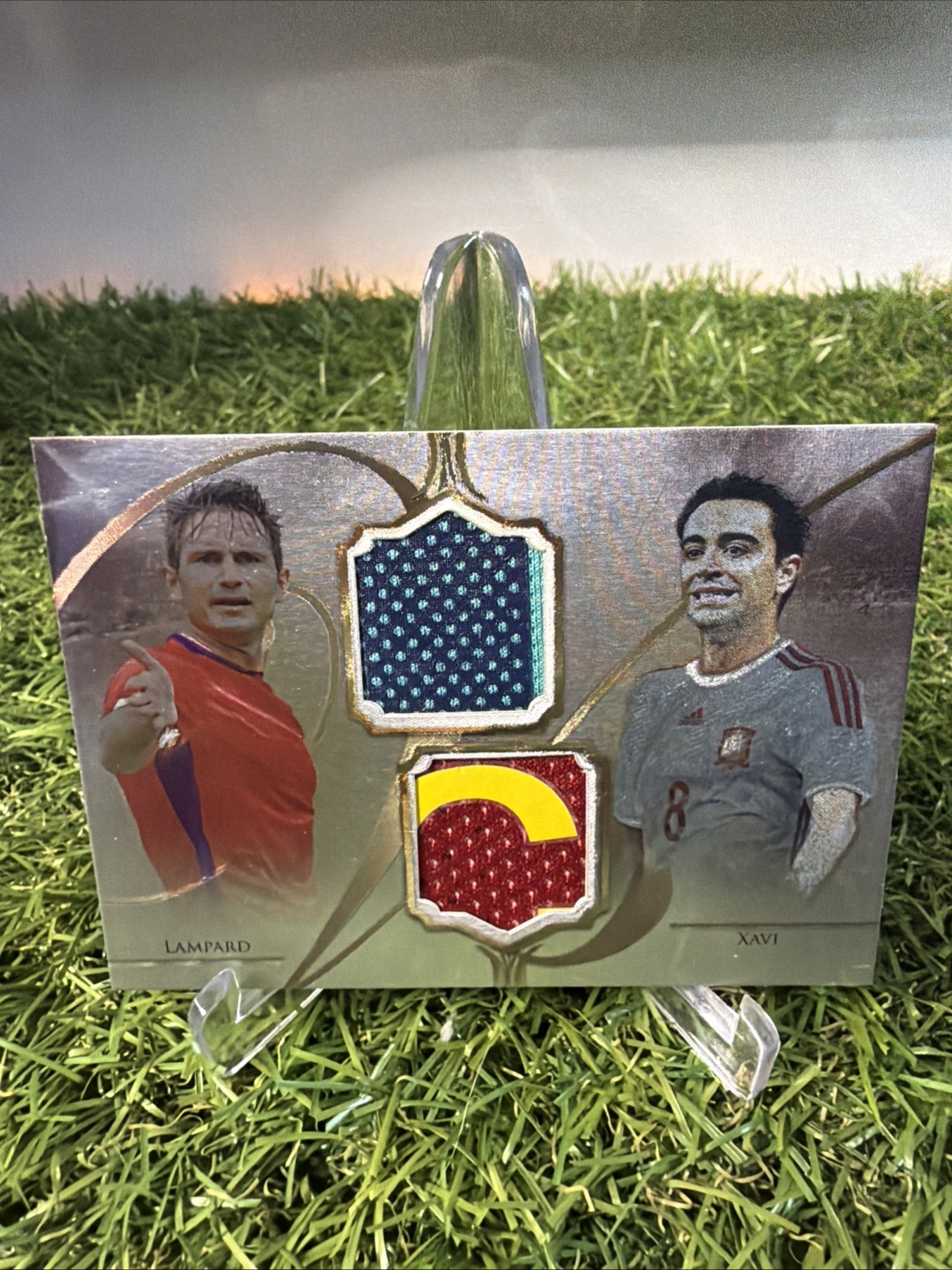 2016 Futera Lampard Xavi 37/49 Jersey Soccer Card Game Worn patch Barcelona