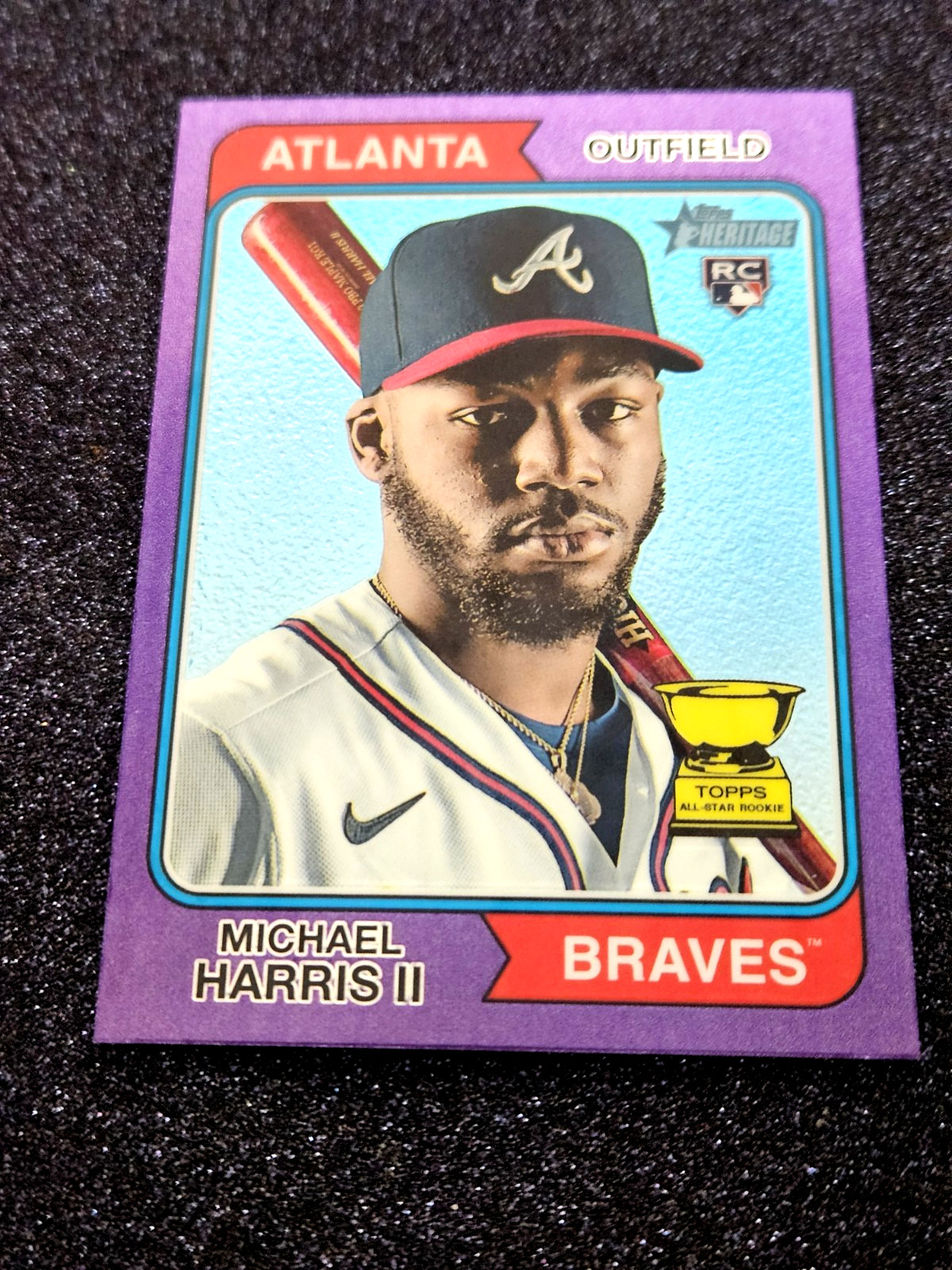 2023 Topps Heritage Chrome Purple Refractor RC Michael Harris II Rookie #30 💜💜