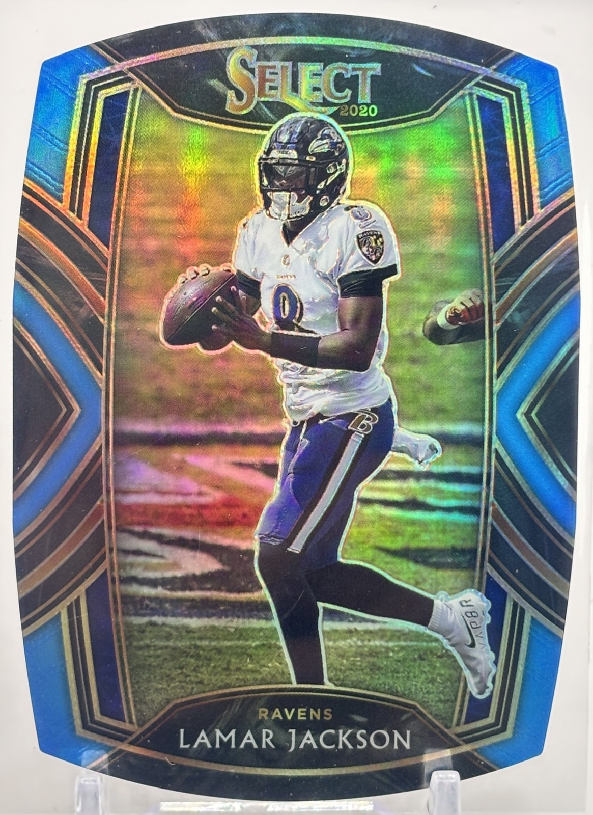2020 Panini Select Lamar Jackson #203 Light Blue Prizm Die Cut Club Ravens