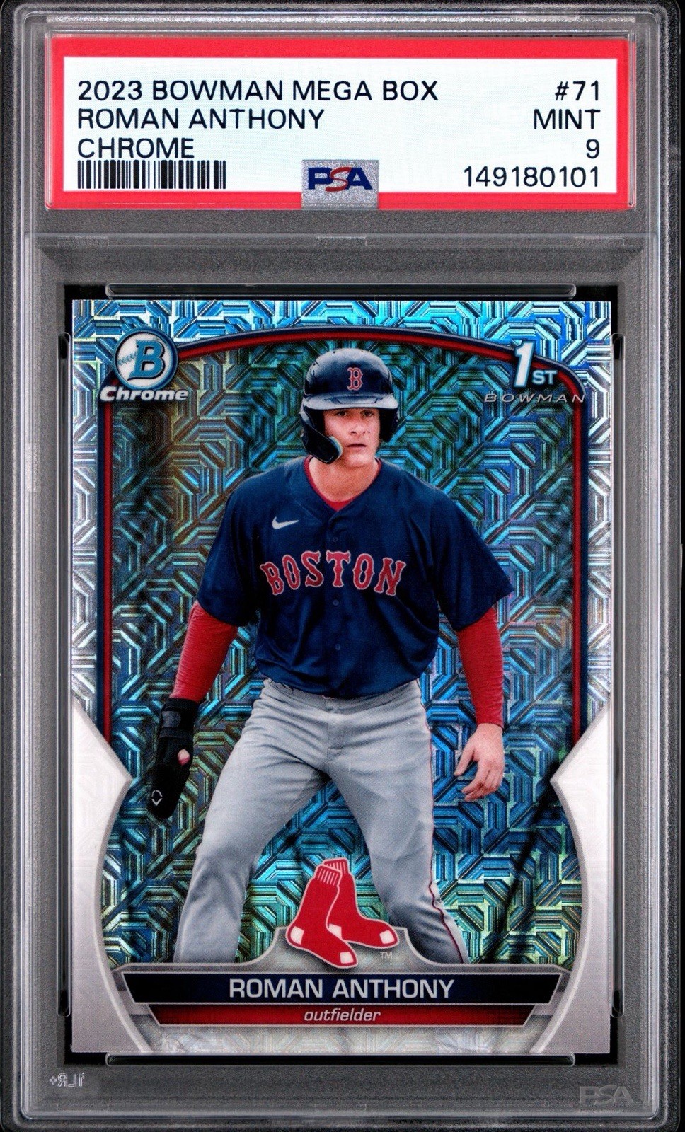 Topps 2023 Bowman Chrome Prospects Roman Anthony BCP-71 Mojo PSA 9 Red Sox