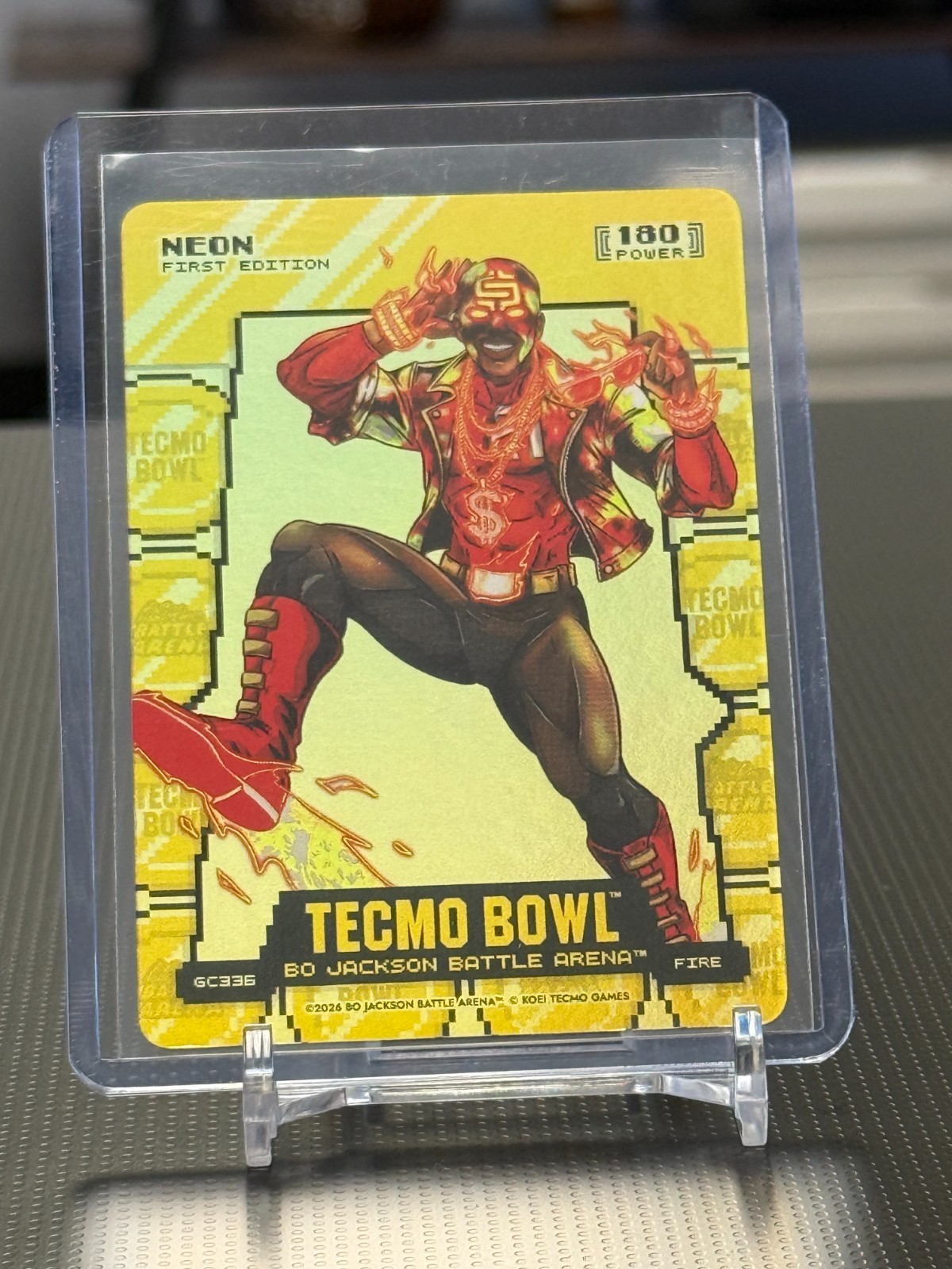 Bo Jackson Battle Arena Tecmo Bowl Neon Fire Gold Coin #GC336