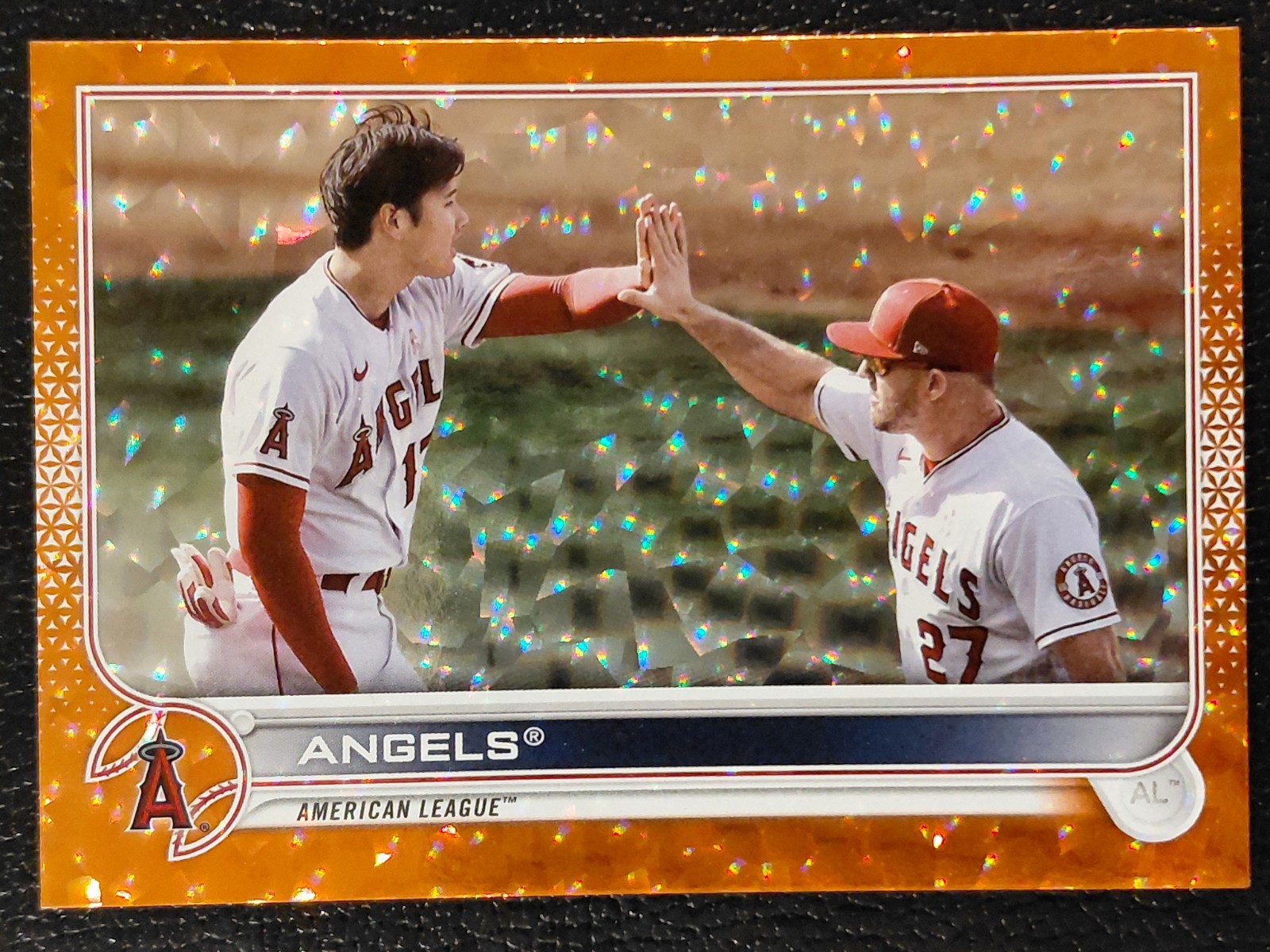 2022 Topps Series 1 Angels Shohei Ohtani Mike Trout #159 Orange Foil /299