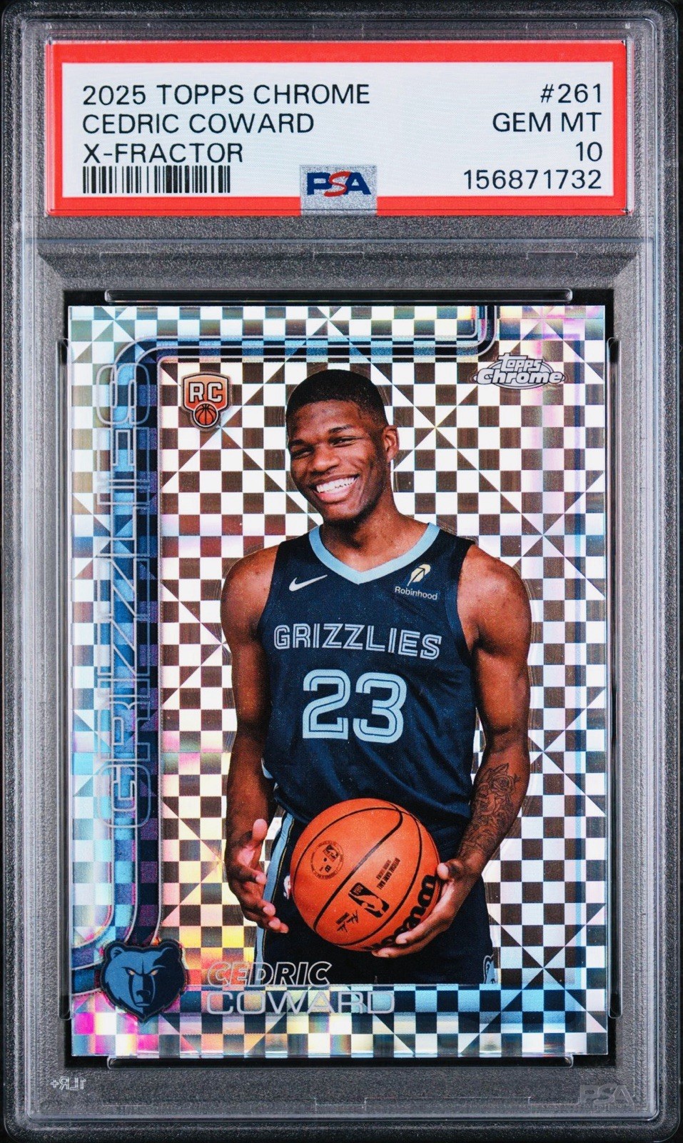 2025 Topps Chrome Cedric Coward X Fractor Rookie #261 PSA 10 🔥