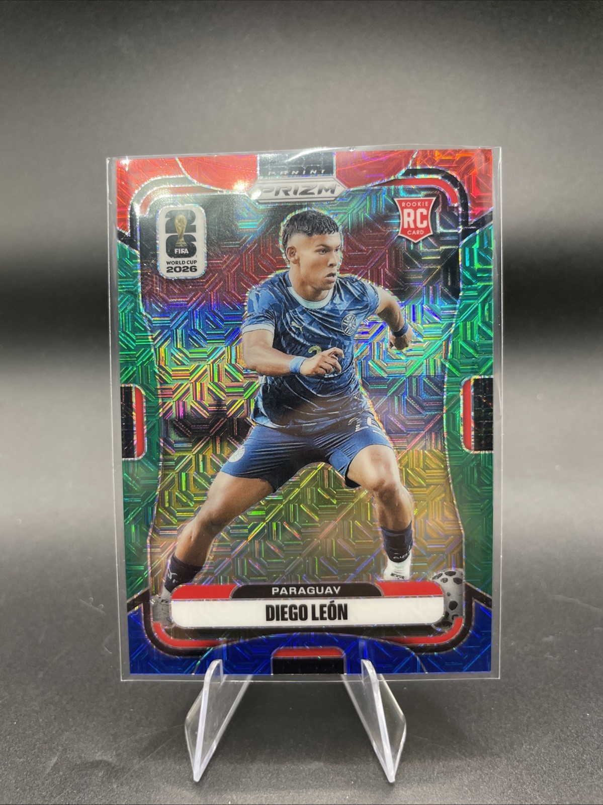 2026 Panini Prizm World Cup Wave RC Diego Leon 351 Rookie Paraguay Tri-Color SP