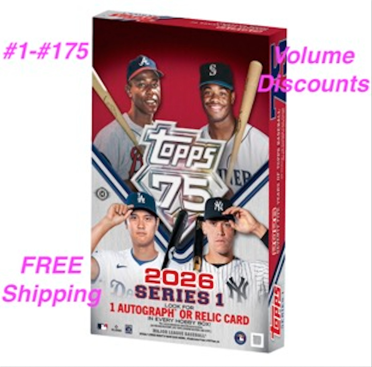 2026 MLB Topps Series 1 – PICK YOUR CARD – COMPLETE YOUR SET – #1-#175