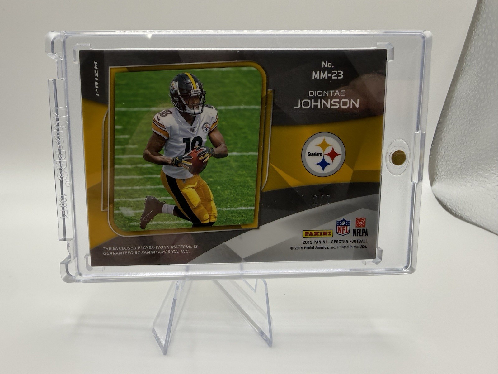 2019 Panini Spectra Diontae Johnson #MM-23 Game Worn Patch With Photo 2/2