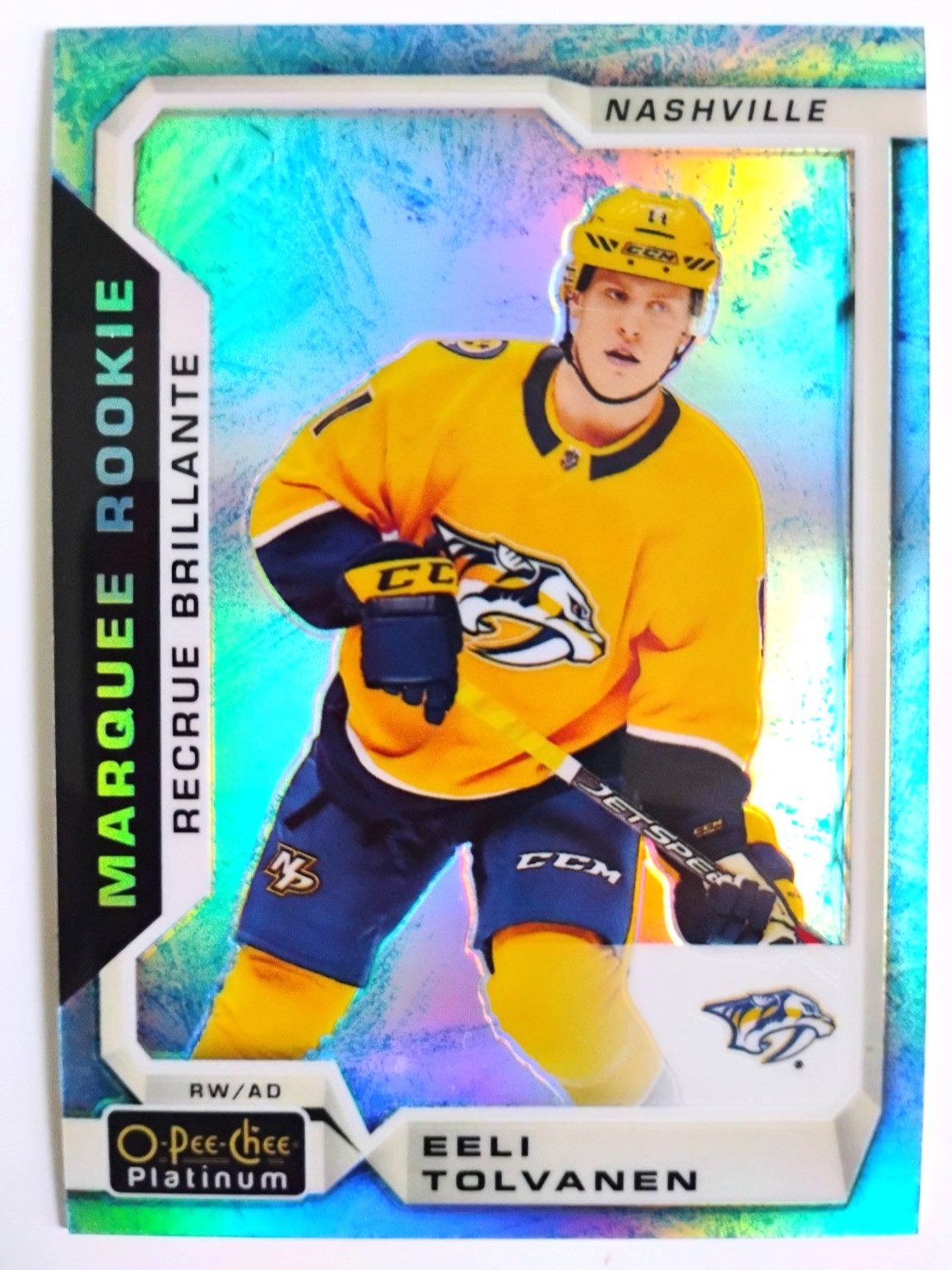 18 19 O PEE CHEE PLATINUM ARCTIC FREEZE ROOKIE EELI TOLVANEN /79