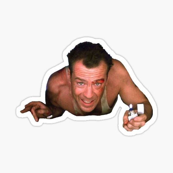 Bruce Willis Sticker Decal fun die hard funny decal 4″ movie 1989