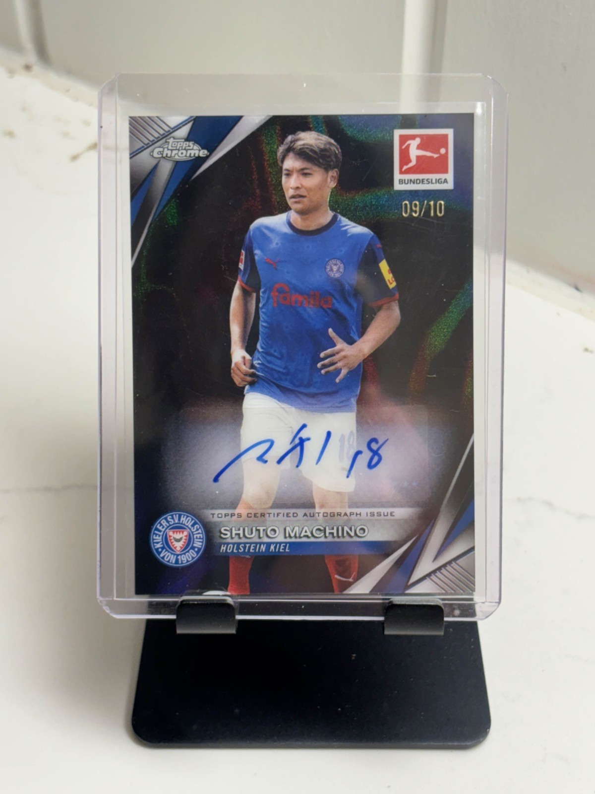 2024-25 Topps Bundesliga Chrome Shuto Machino Black Lava Auto /10 Holstein Kiel