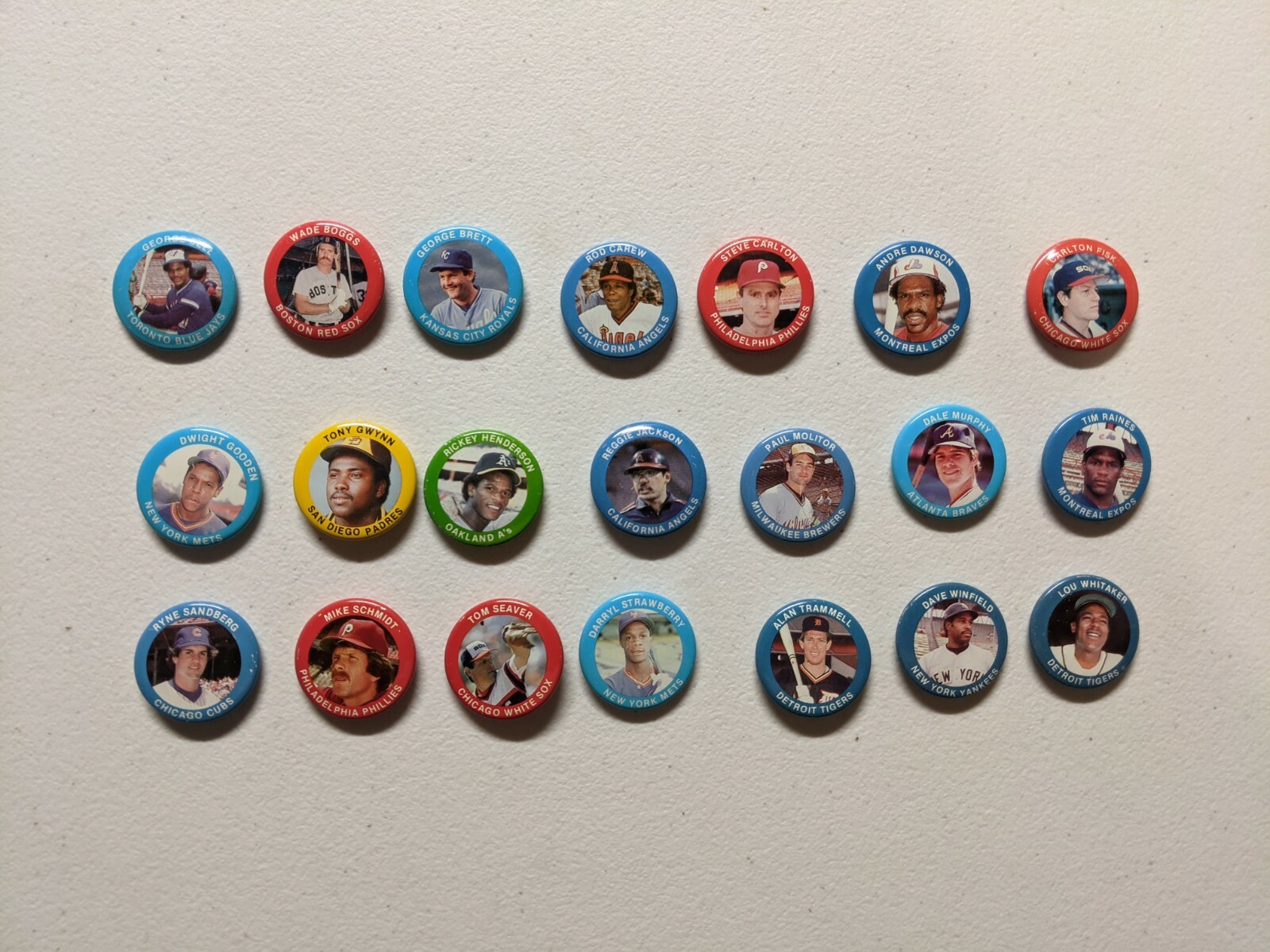 1987 1988 1989 1990 Topps Coins 1984 Fun Food Buttons – U Pick a Player