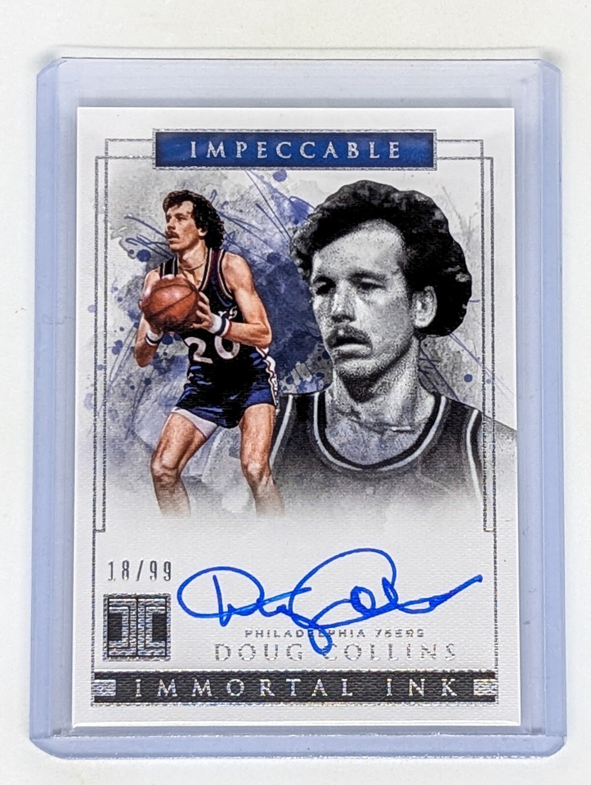 2018-19 Panini Impeccable Immortal Ink #IM-DCL Doug Collins /99 76ers