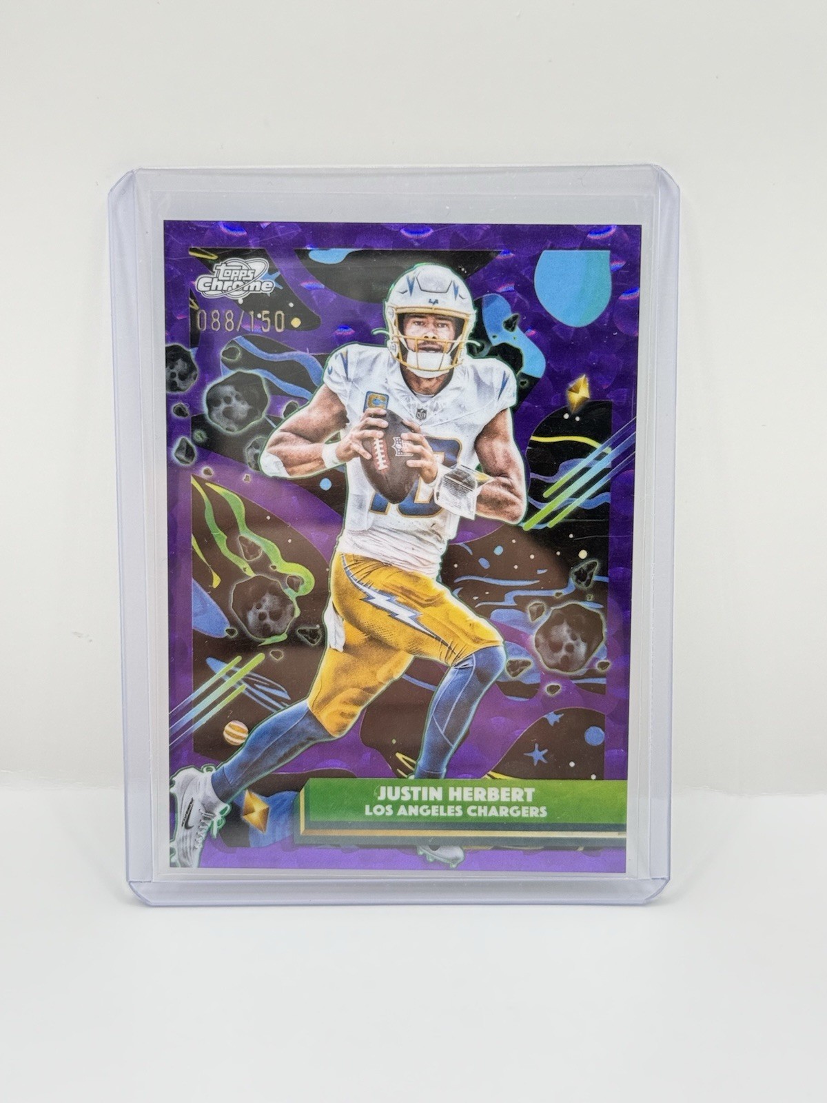 2025 Topps Cosmic Chrome Justin Herbert Purple #53 /150 Chargers