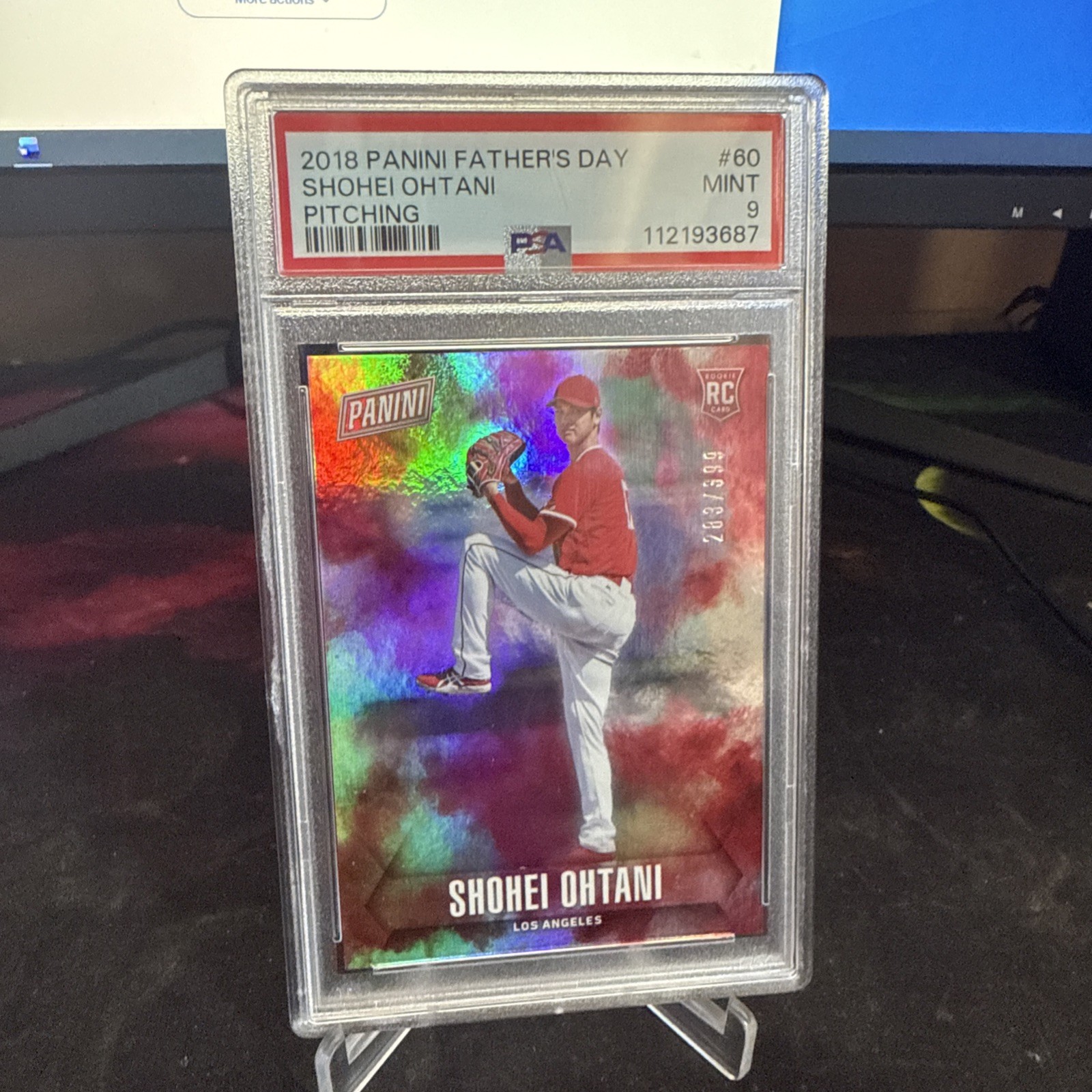 Shohei Ohtani 2018 Rookie Card Panini Father’s Day /399 PSA 9 RC Angels #60