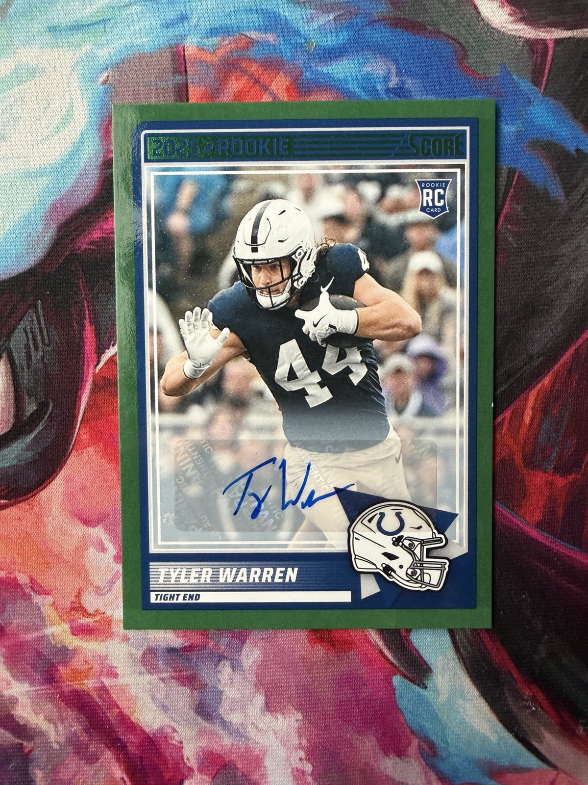 2025 Score – Rookies Tyler Warren #21 Green Signatures (AU, RC)
