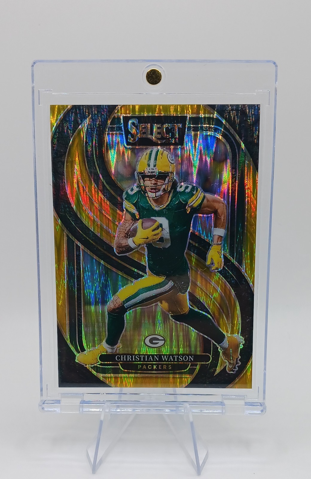 2024 Panini Select – Premier Level Christian Watson #138 Gold Shock Prizm /10