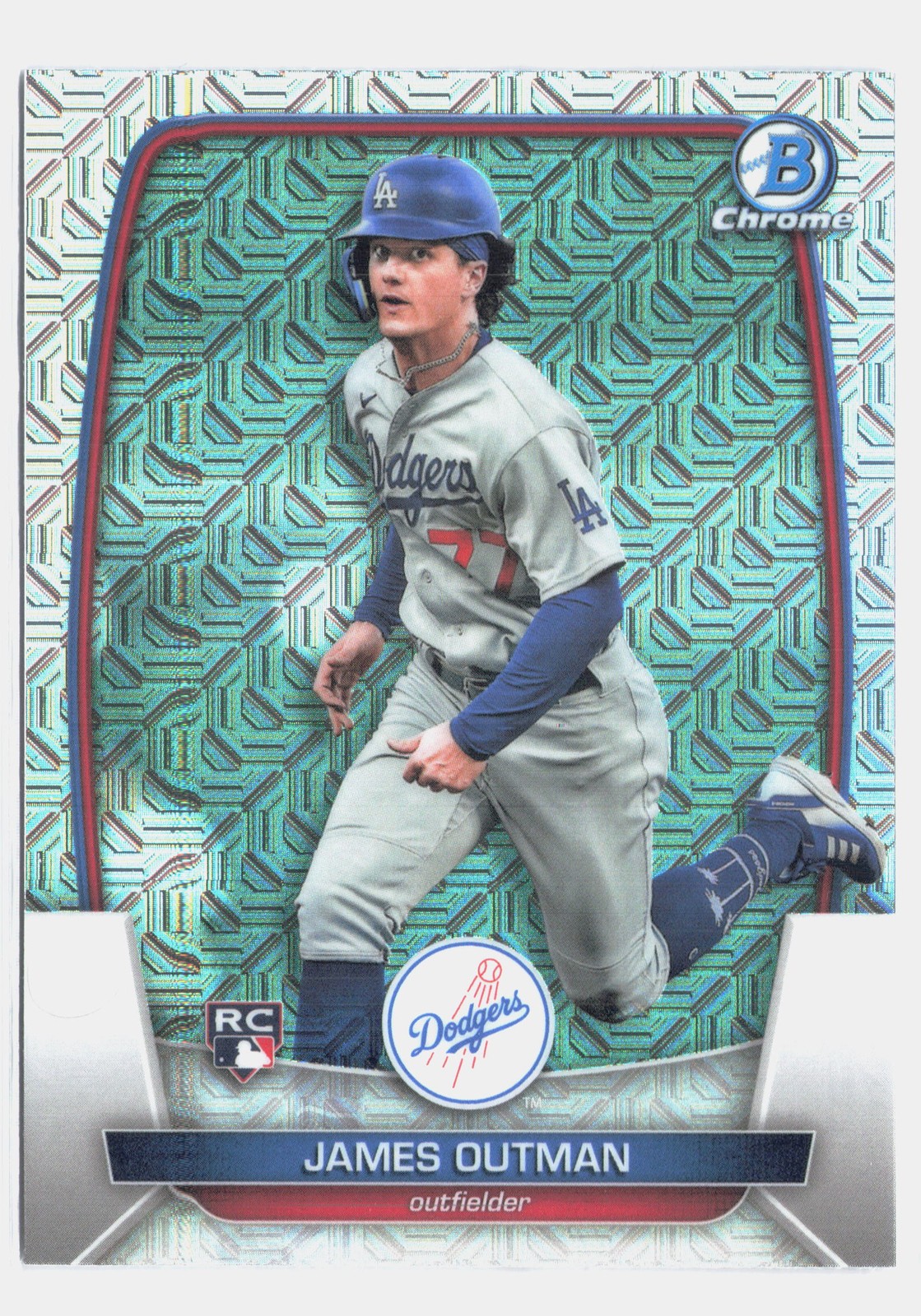 James Outman 2023 Bowman Mojo Refractors #13 RC Los Angeles Dodgers