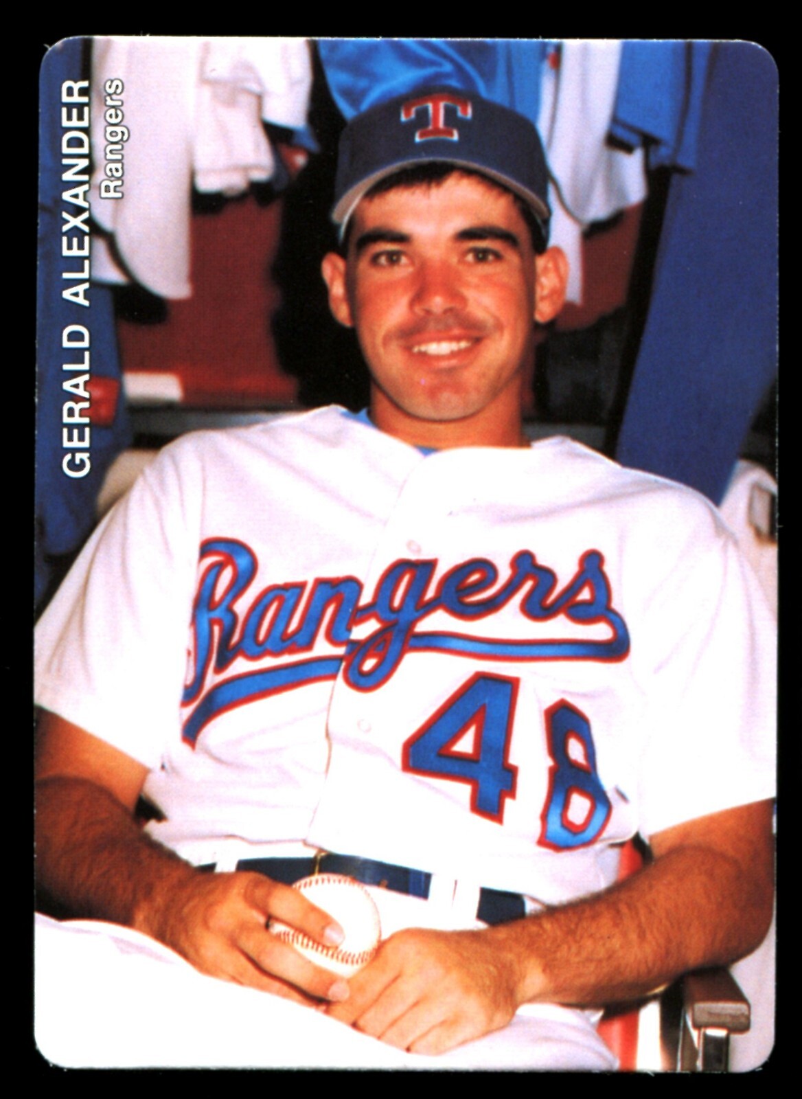 1991 Mothers Cookies GERALD ALEXANDER TEXAS RANGERS #27