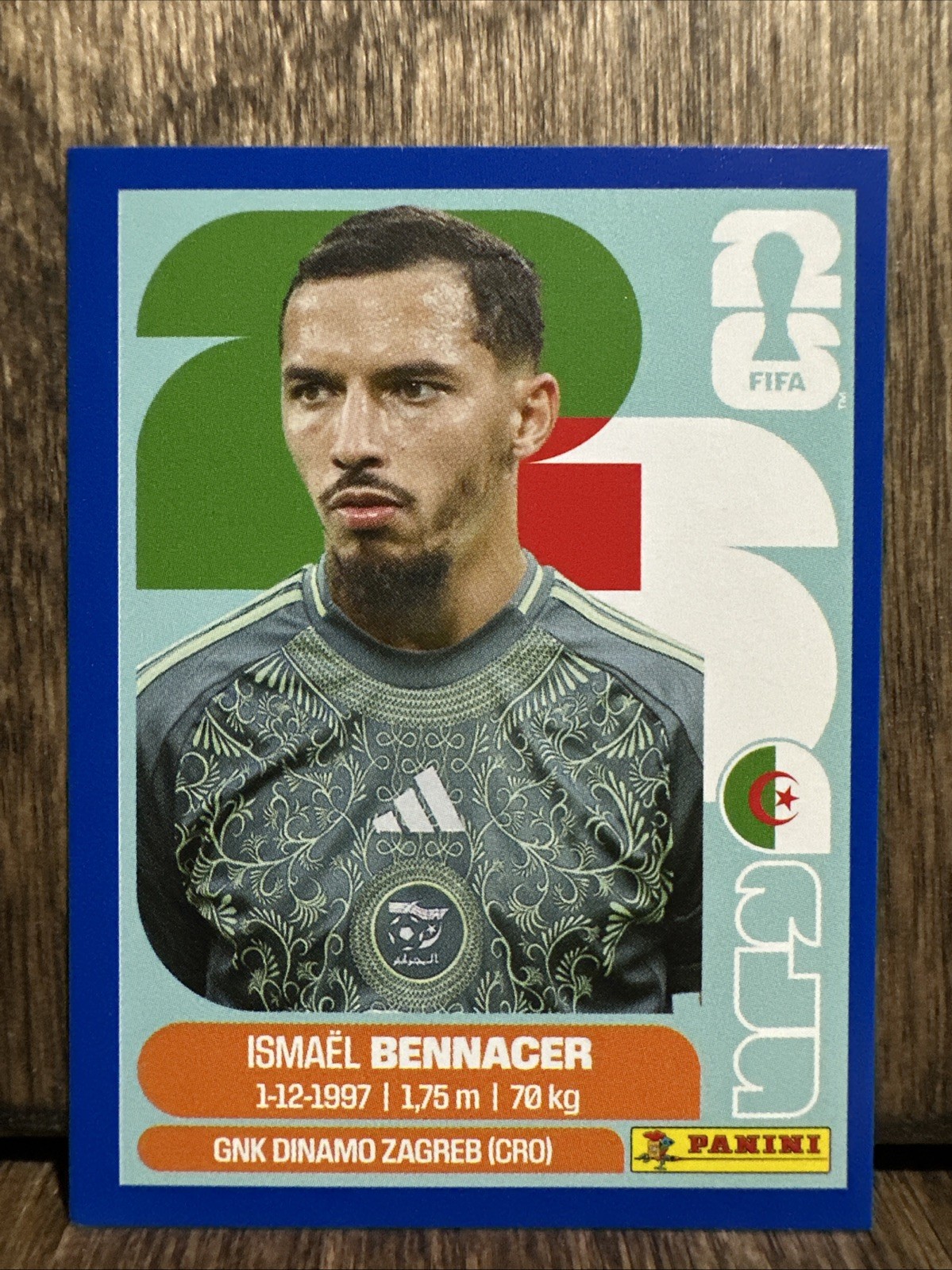 2026 Panini FIFA World Cup Sticker Ismael Bennacer #ALG 8 Blue Parallel Algeria